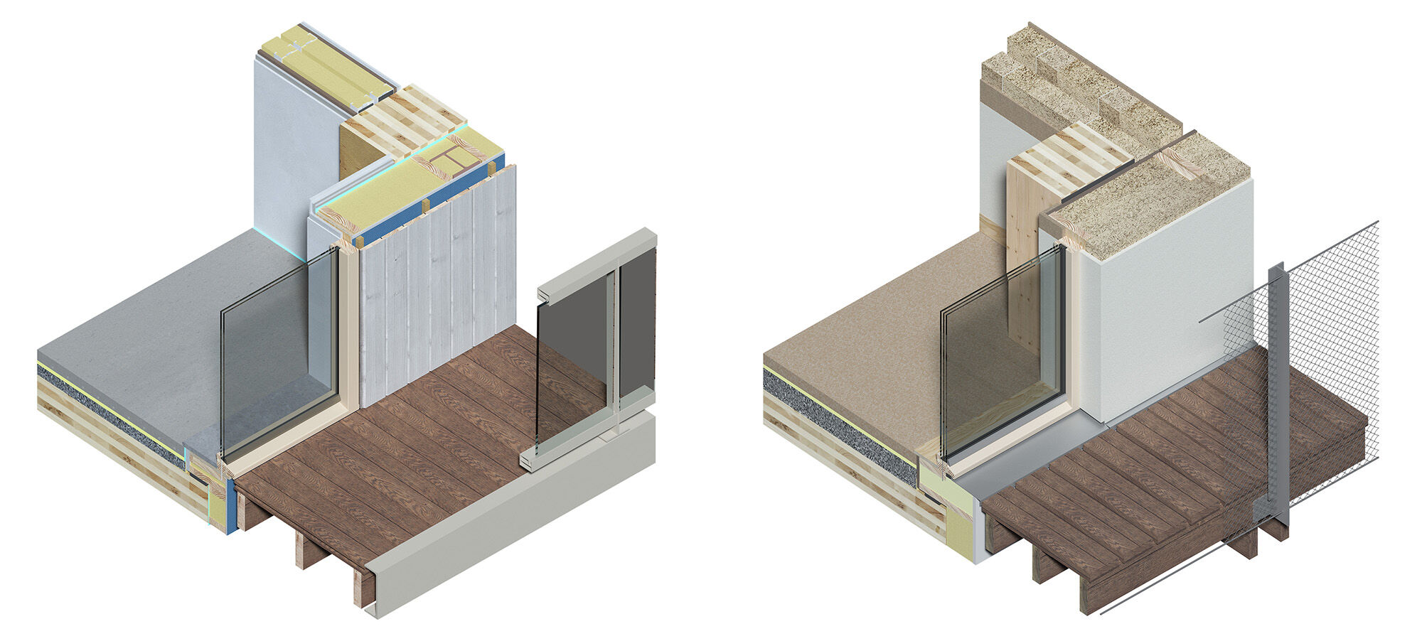 Replacing rock wool, steel, concrete, underfloor heating with calcified hemp, wood, air heating