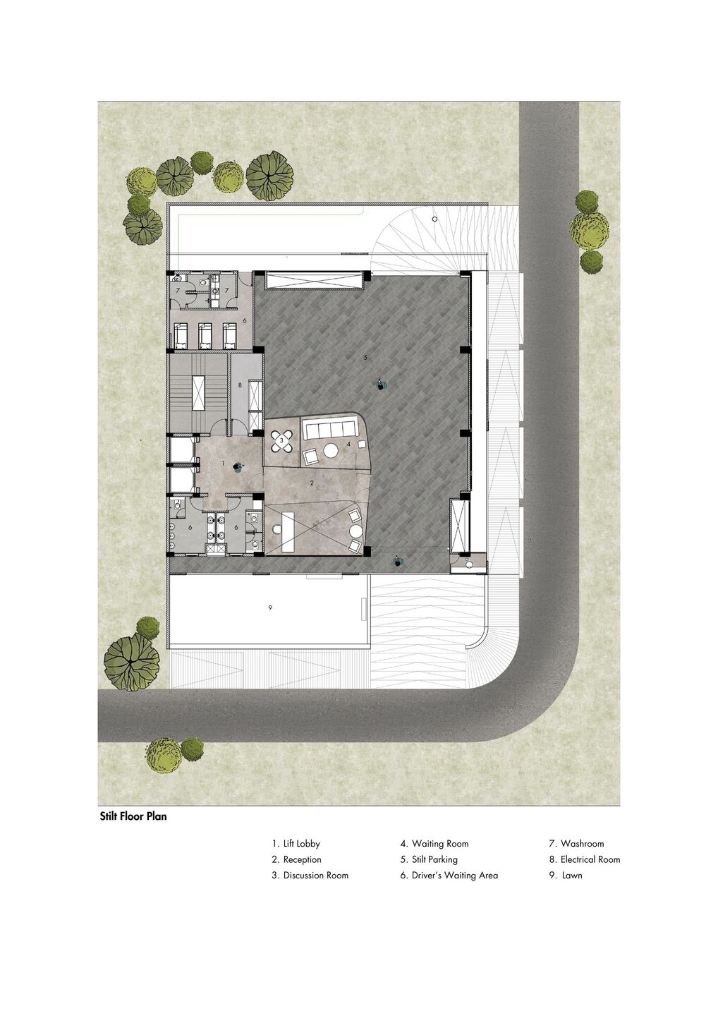 Stilt + Ground floor plan