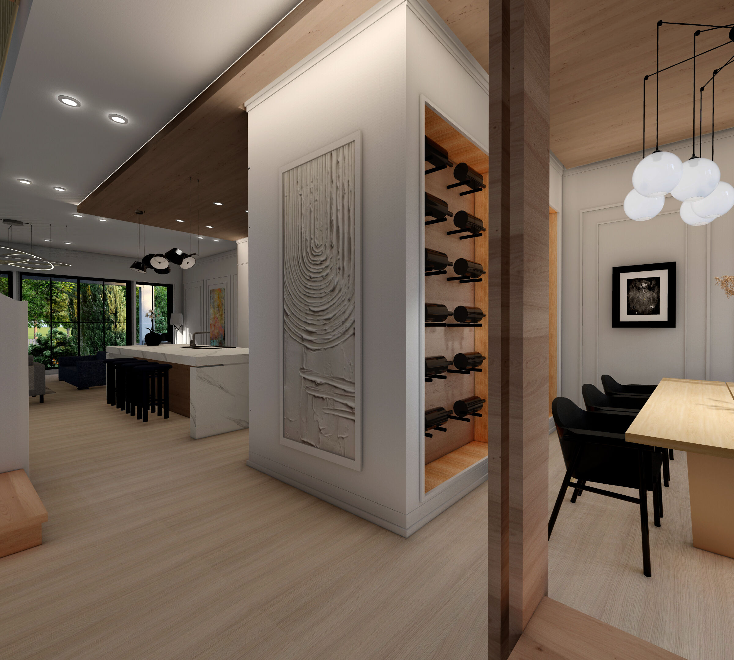 Interior View from Foyer to Great room