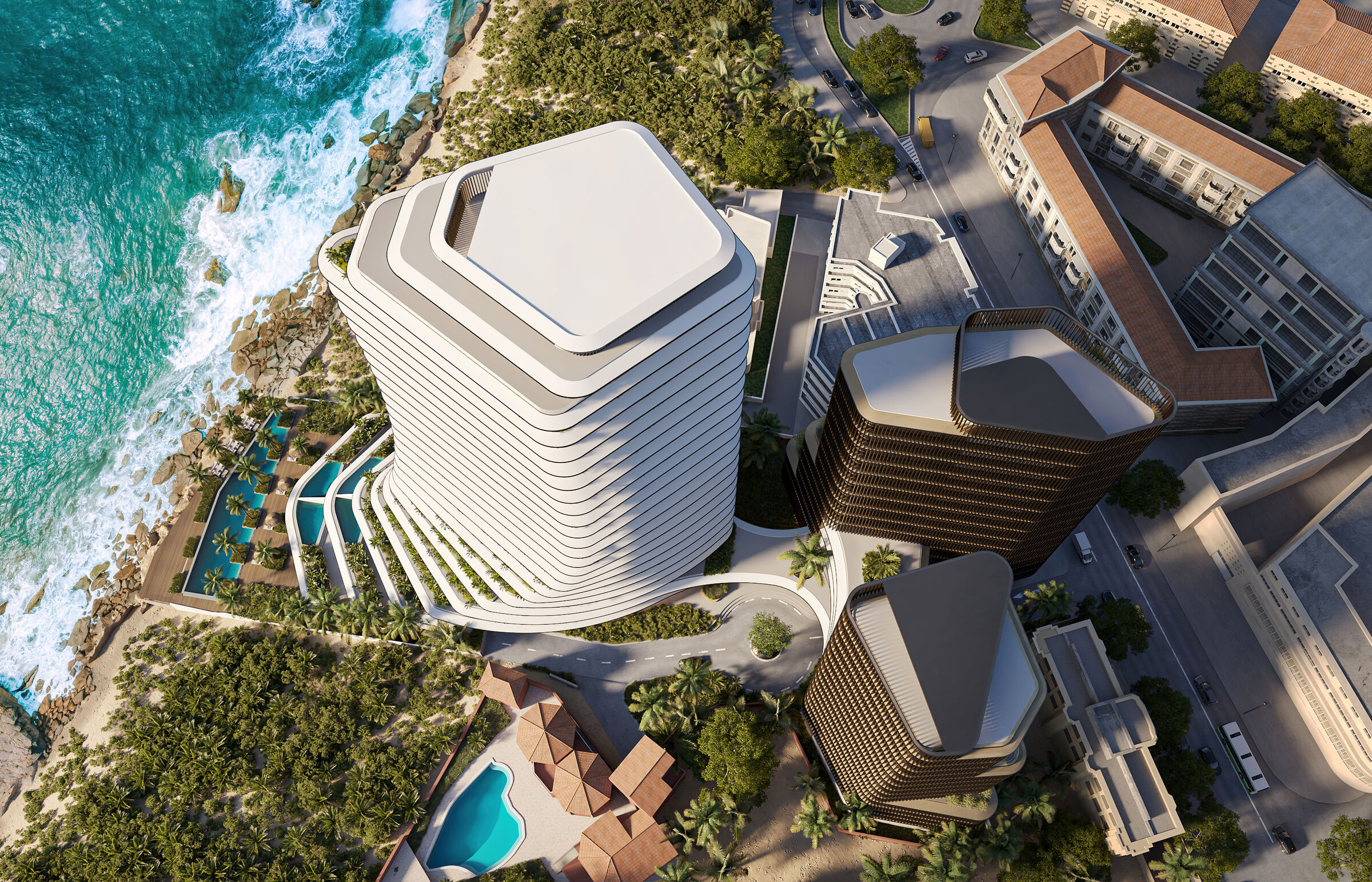 Aerial view of the hotel resort in Dakar