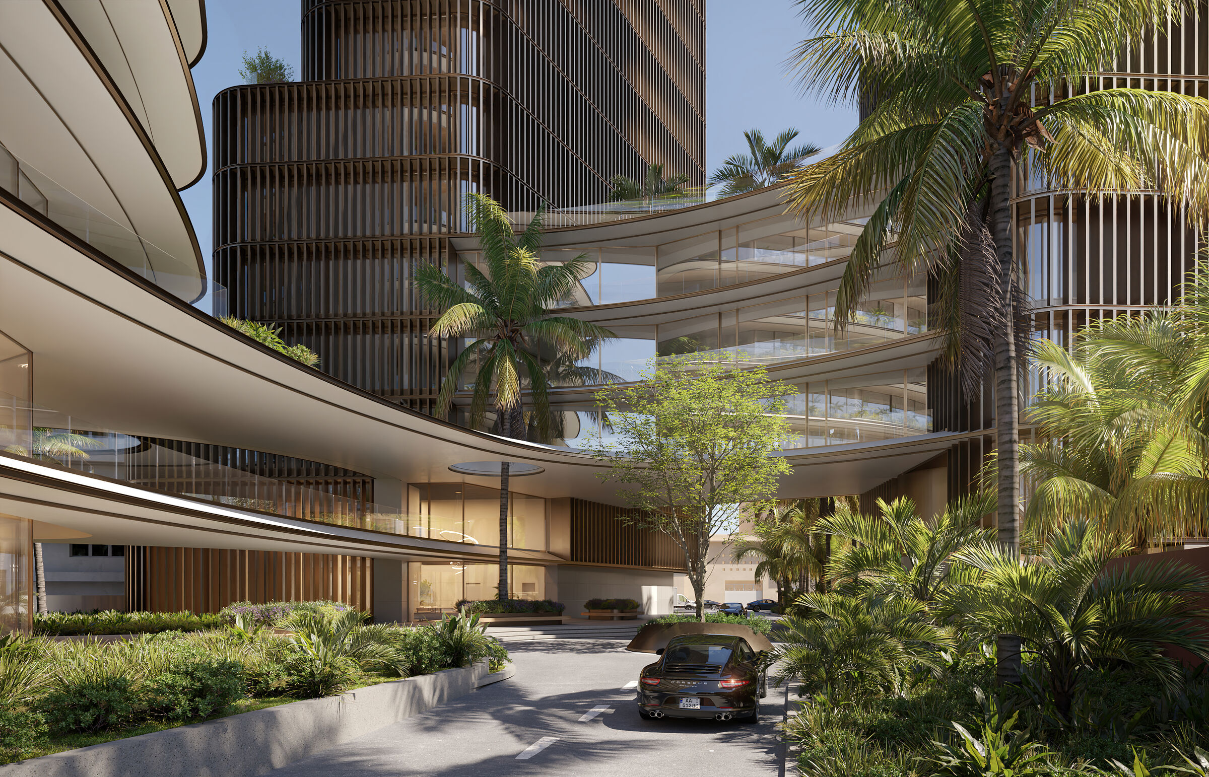 Exterior hotel 3d render