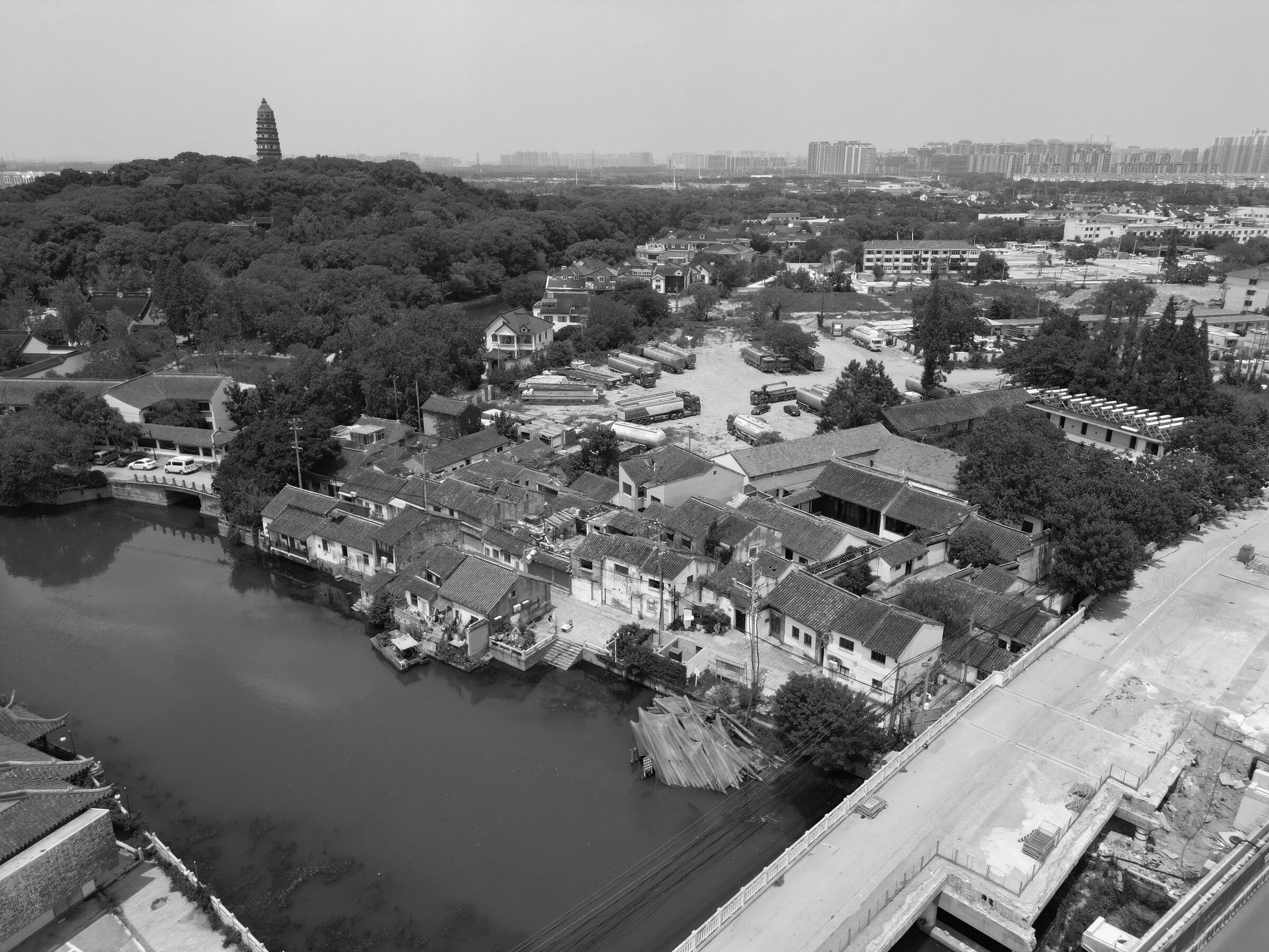 Aerial view - present situation