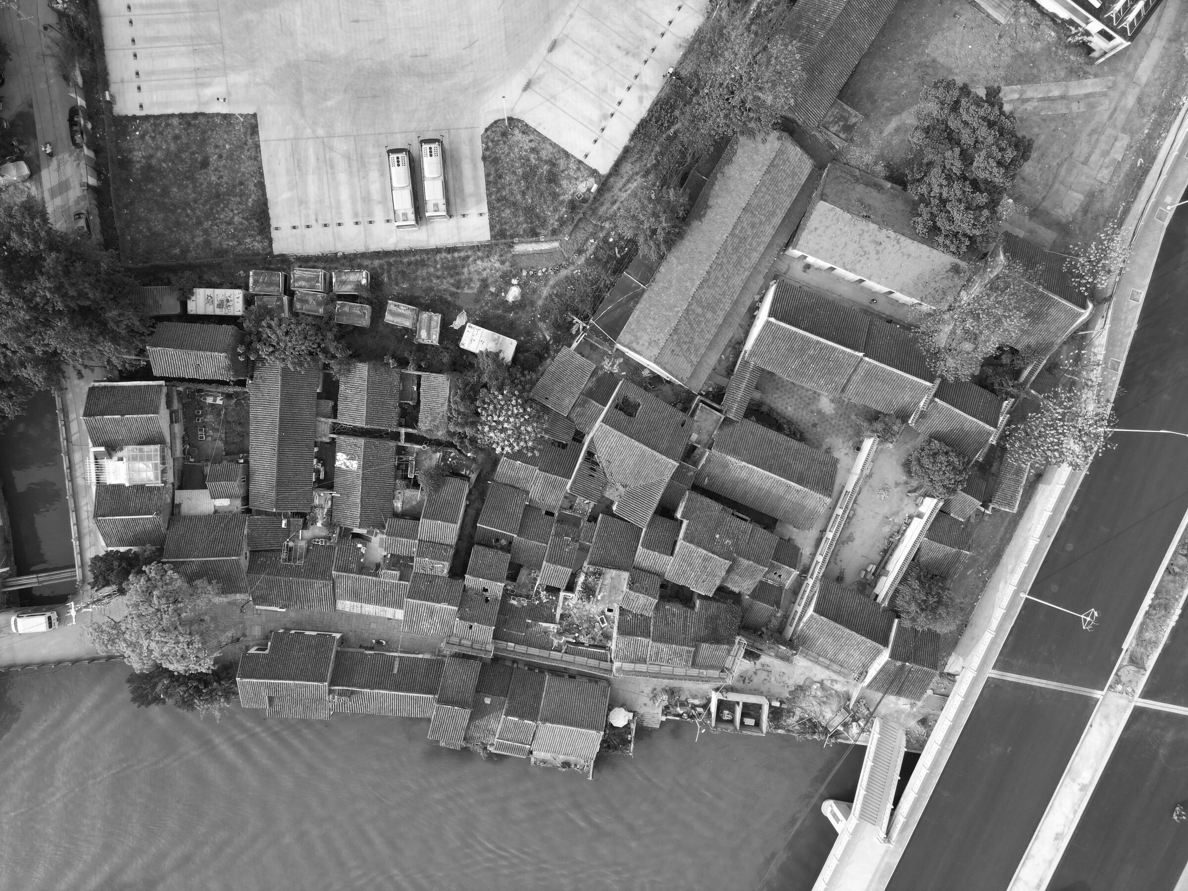 Aerial view of the roof - present situation