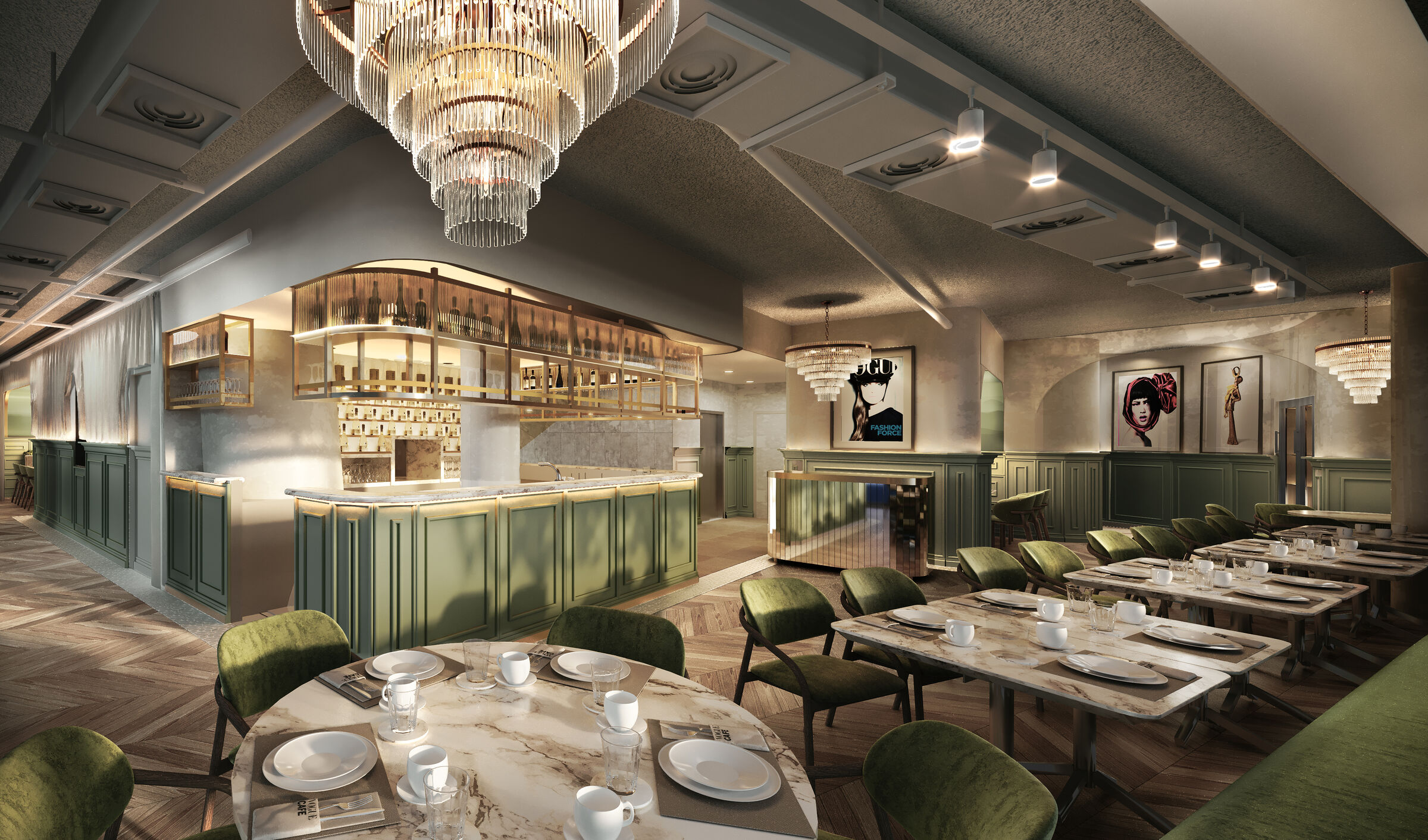 Vogue Cafe Sydney. Render 05 .Restaurant Design by COOOP.