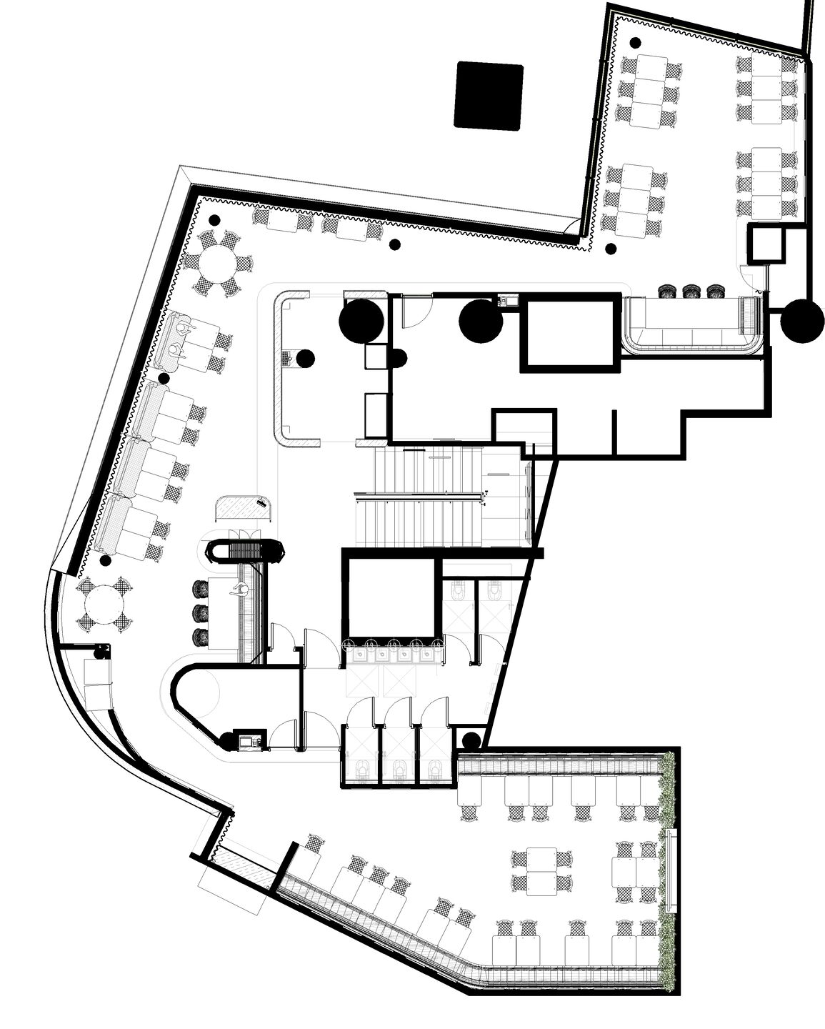 Vogue Cafe Sydney. Top Floor Plan .Restaurant Design by COOOP.