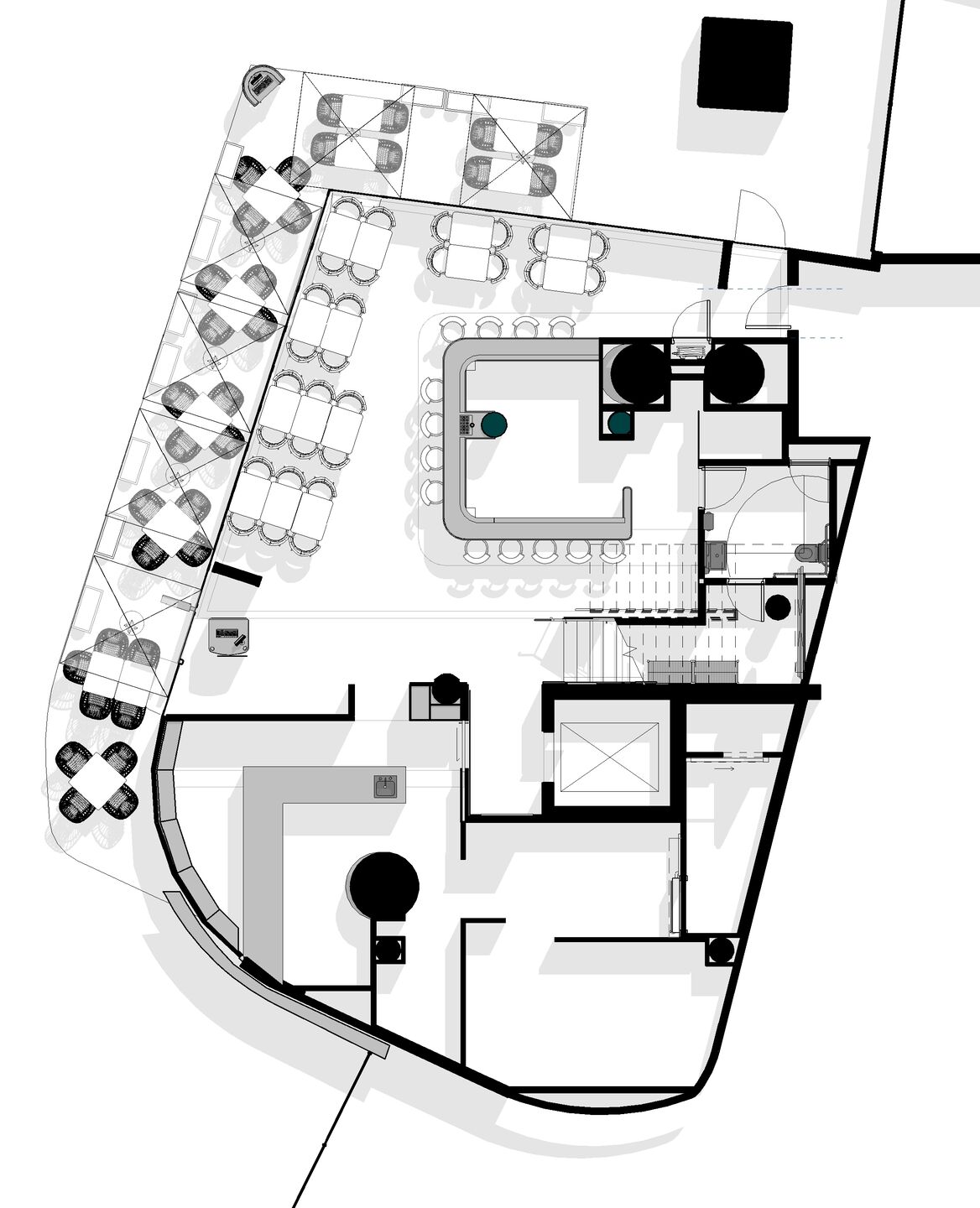 Vogue Cafe Sydney. Ground Floor Plan .Restaurant Design by COOOP.