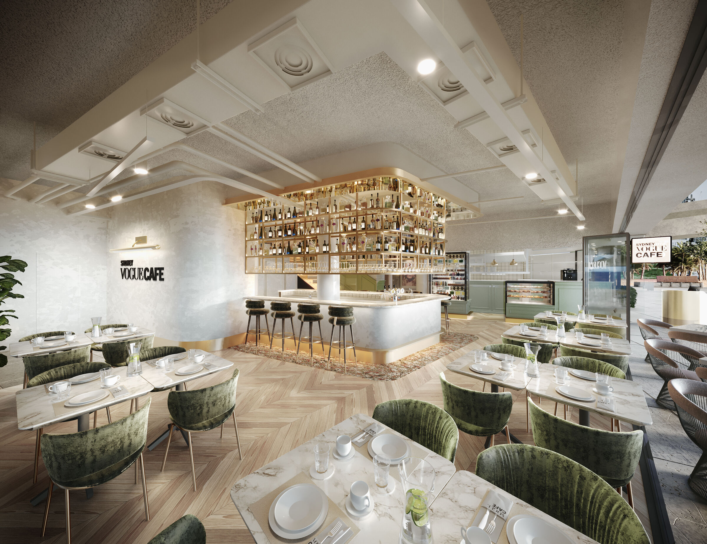 Vogue Cafe Sydney. Render 03 .Restaurant Design by COOOP.