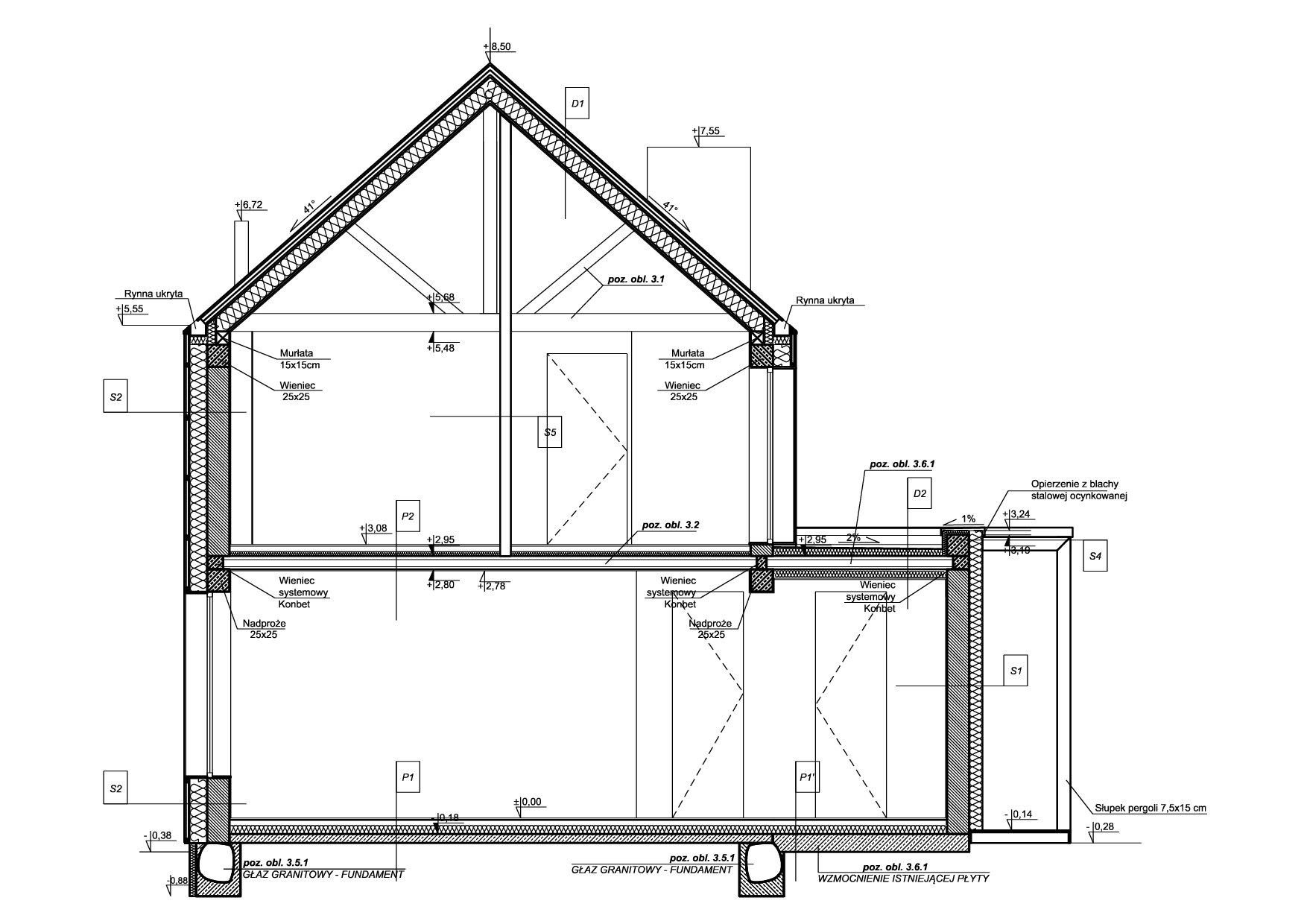 stodolove section through building