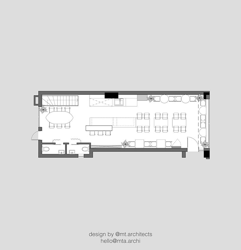 The layout of a ground floor.