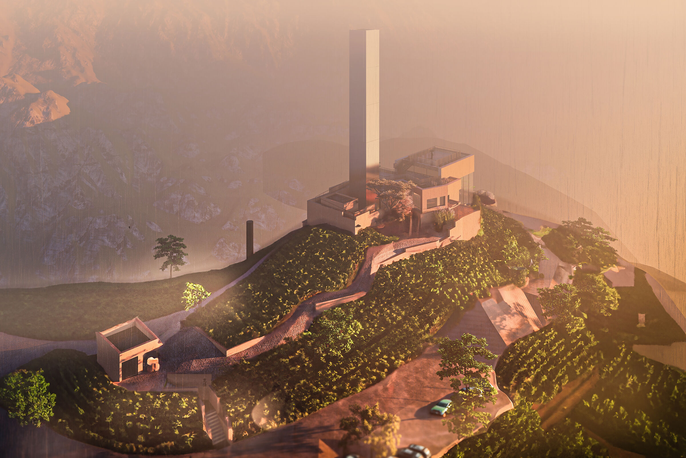 Tea House and the paths