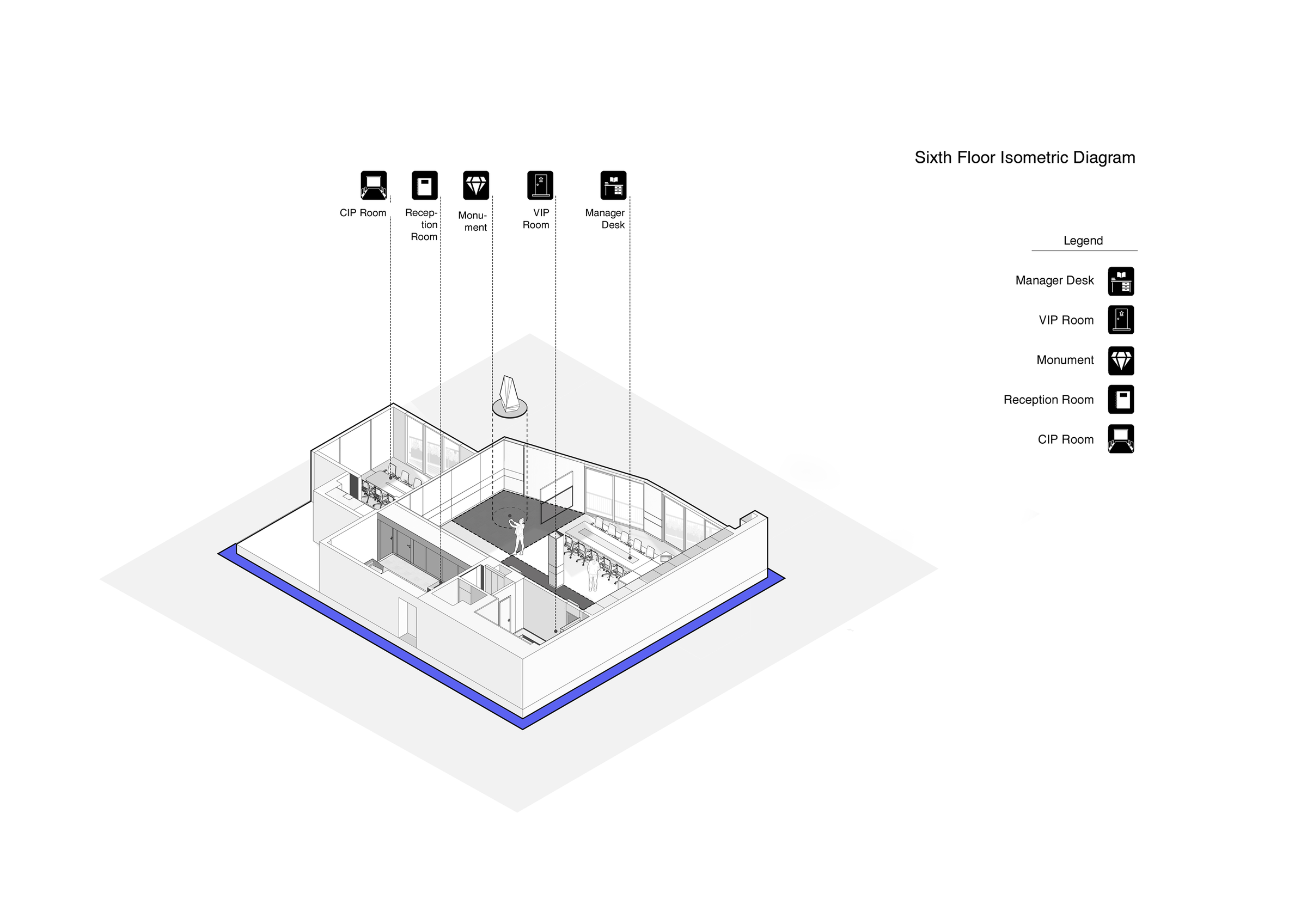 6th Floor Isometric Diagram - Management Section