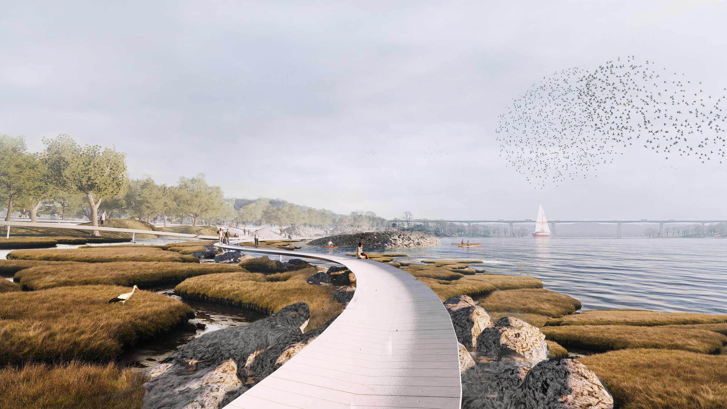 Pedestrian recreational area