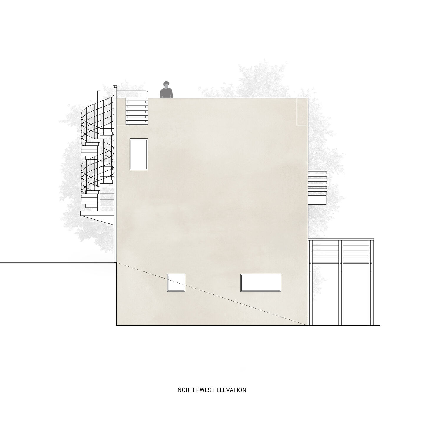 Northwest elevation