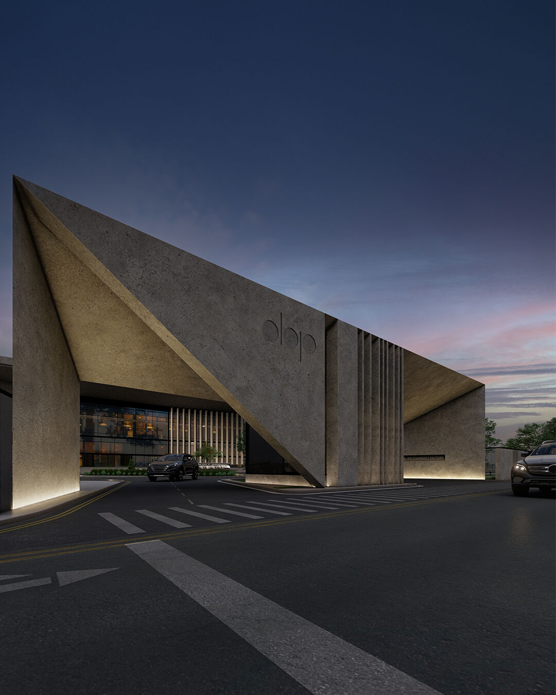 Front View - Night Render