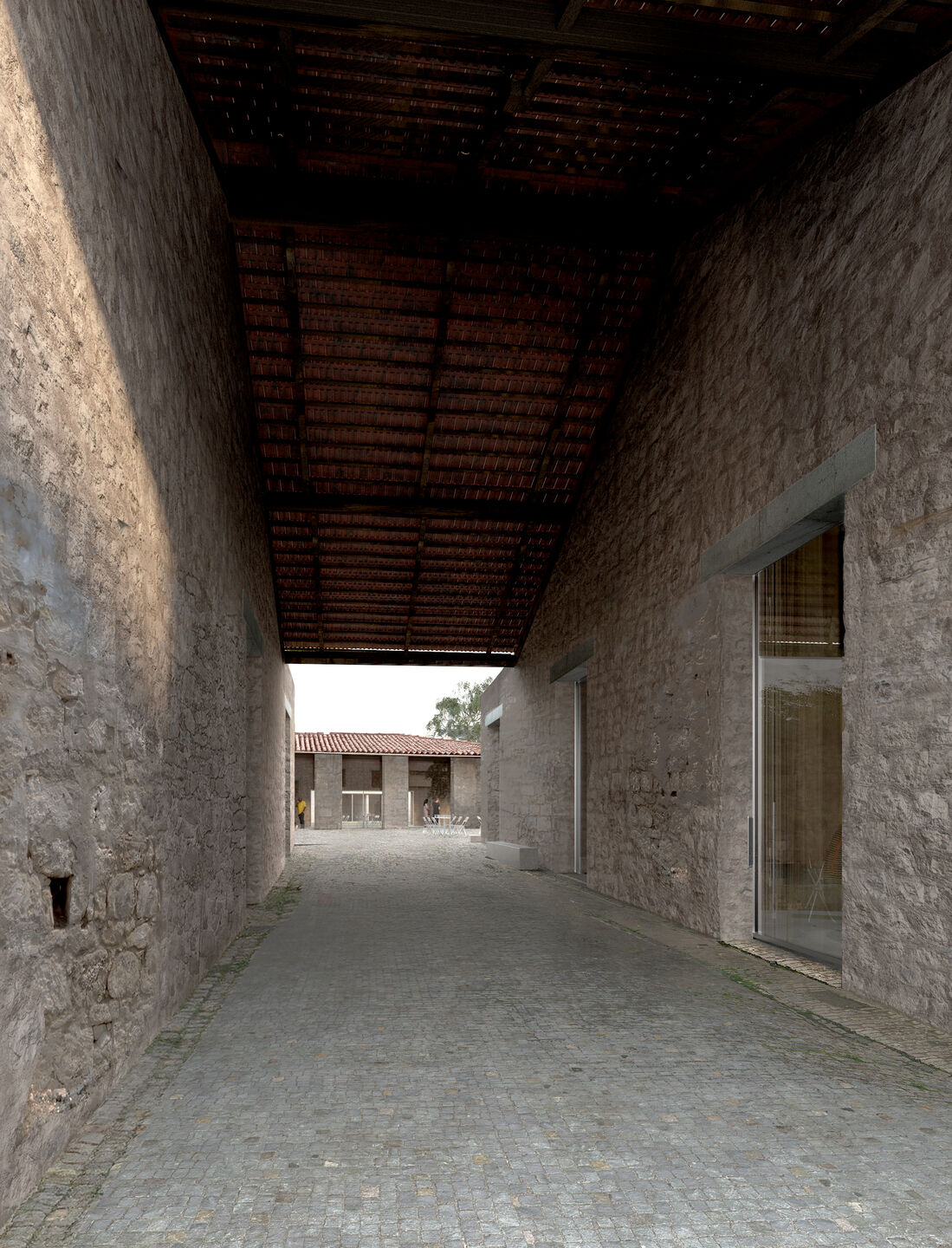 The restored entrance of the market complex