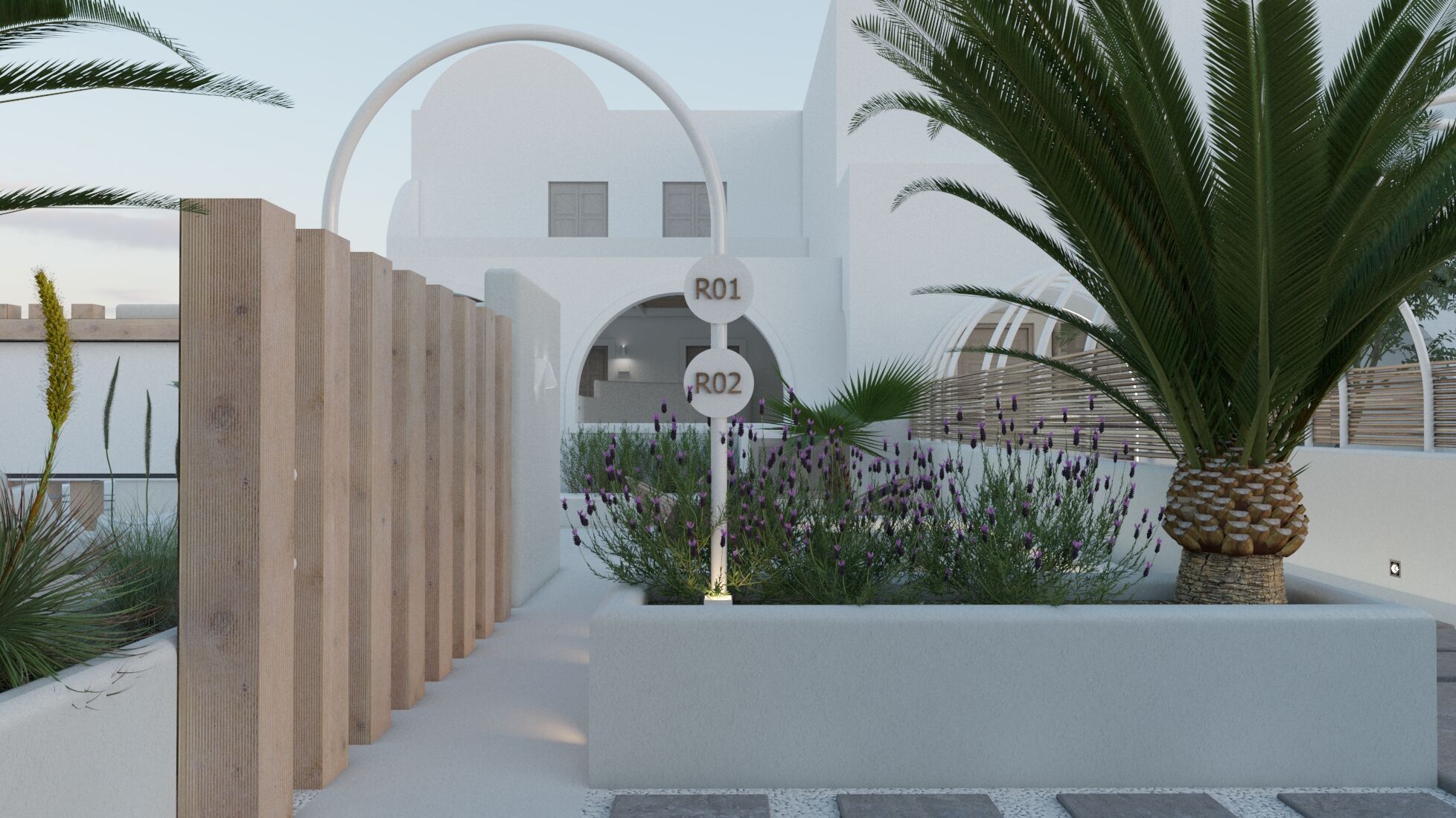 Visualization of suites outdoor area