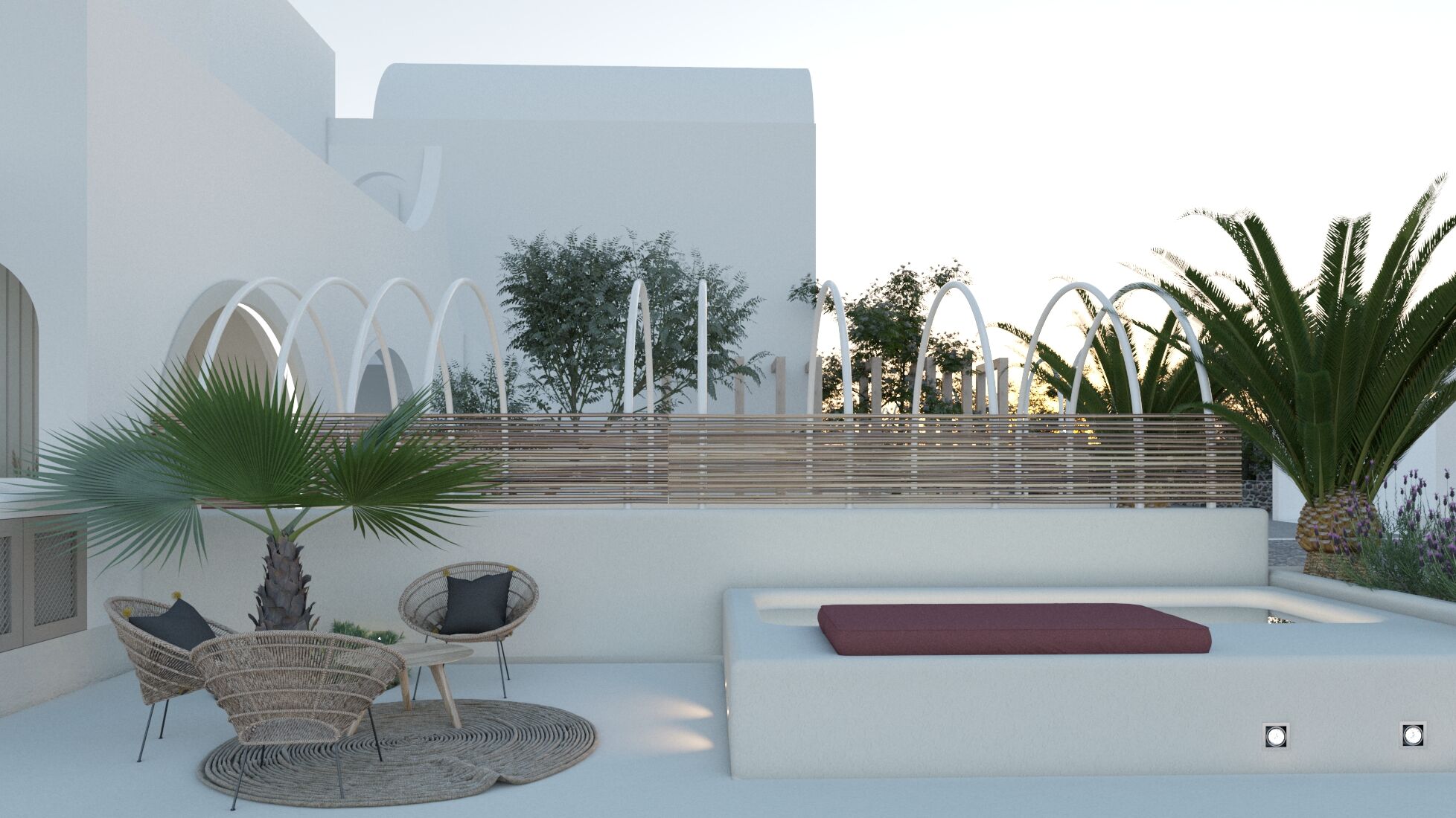Visualization of suites outdoor area with Swimming Pool