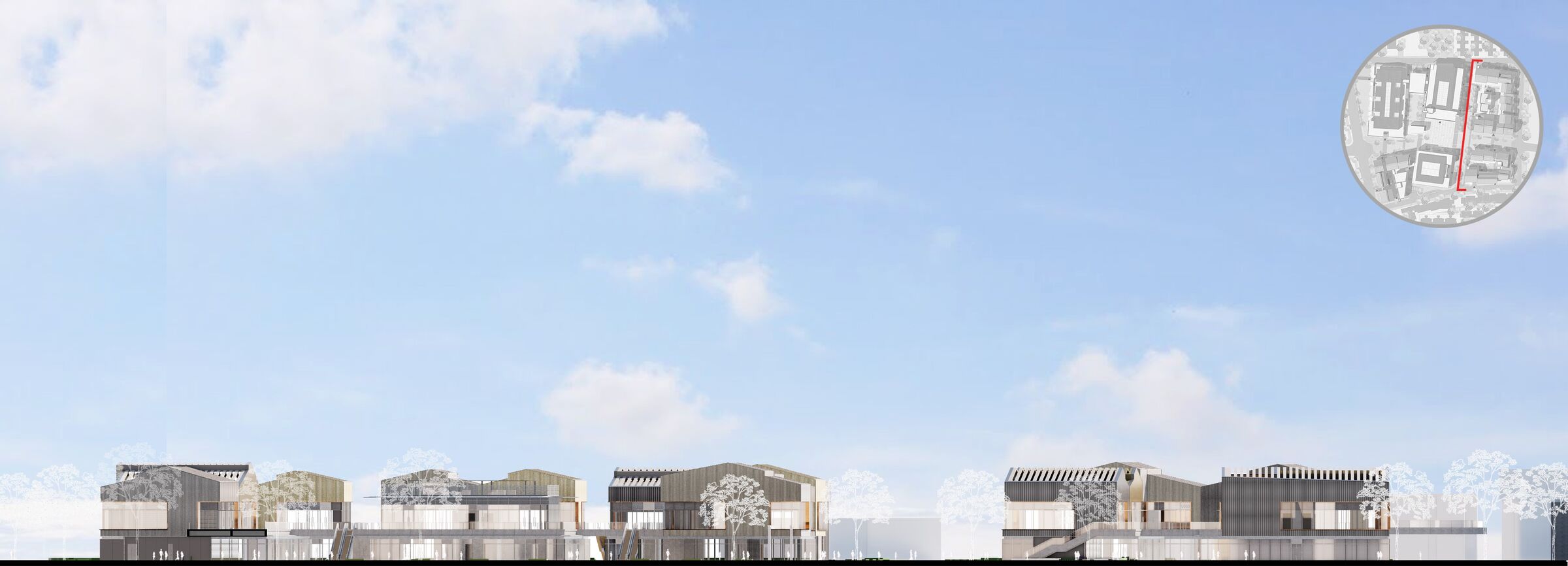West elevation of East villages
