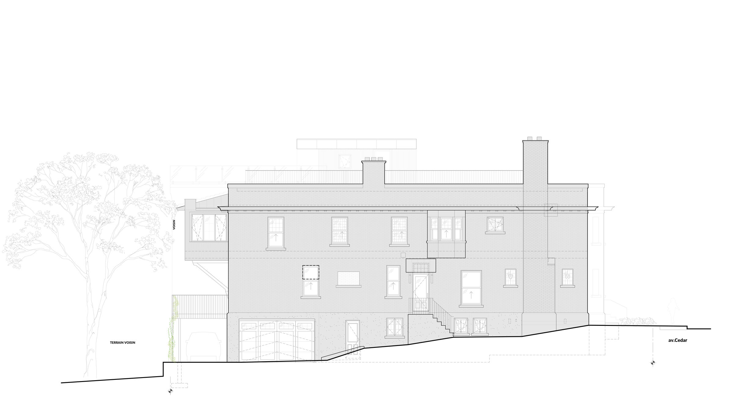 Residence CEDAR_Lateral elevation