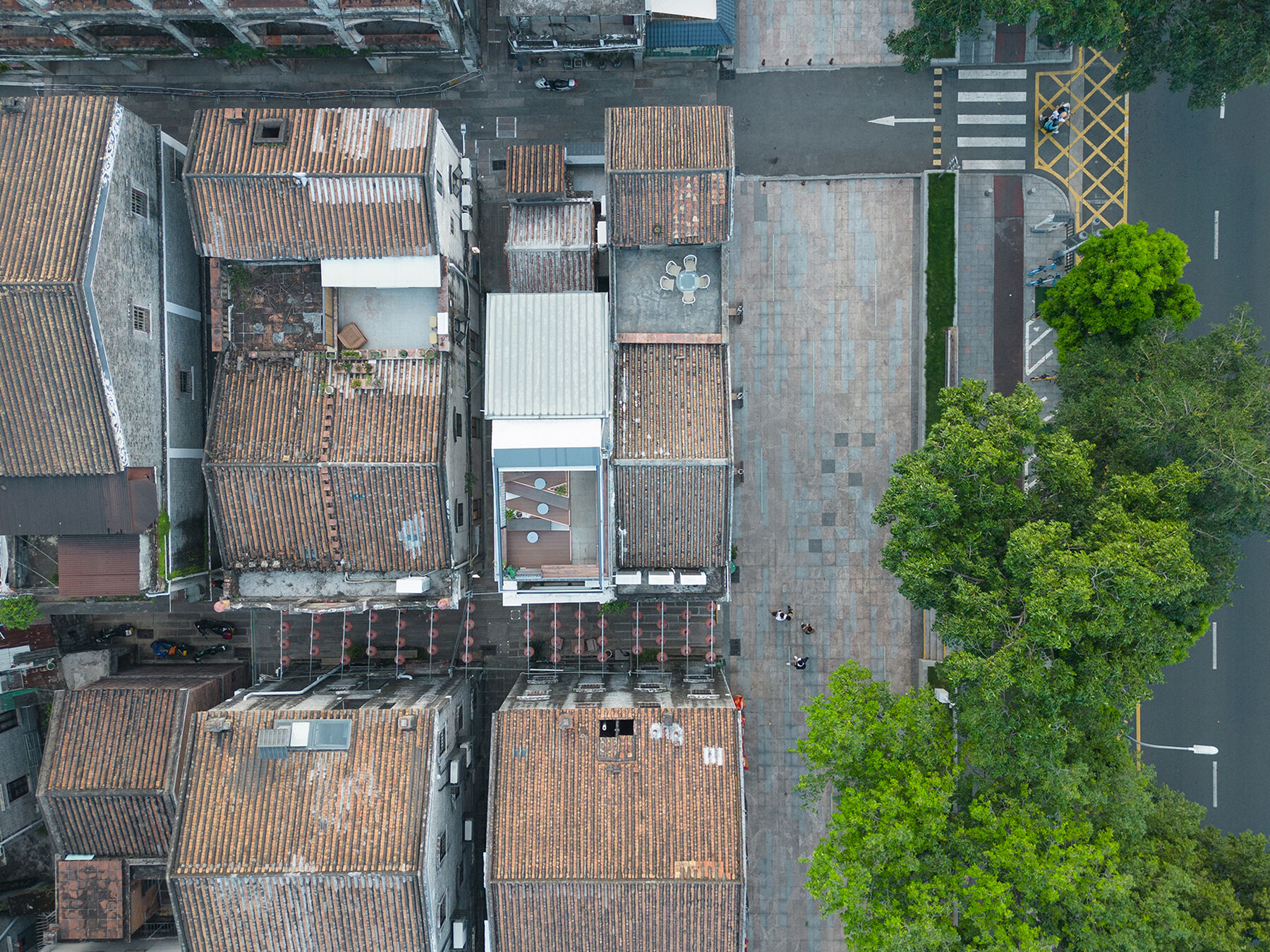 Aerial view of the rooftop