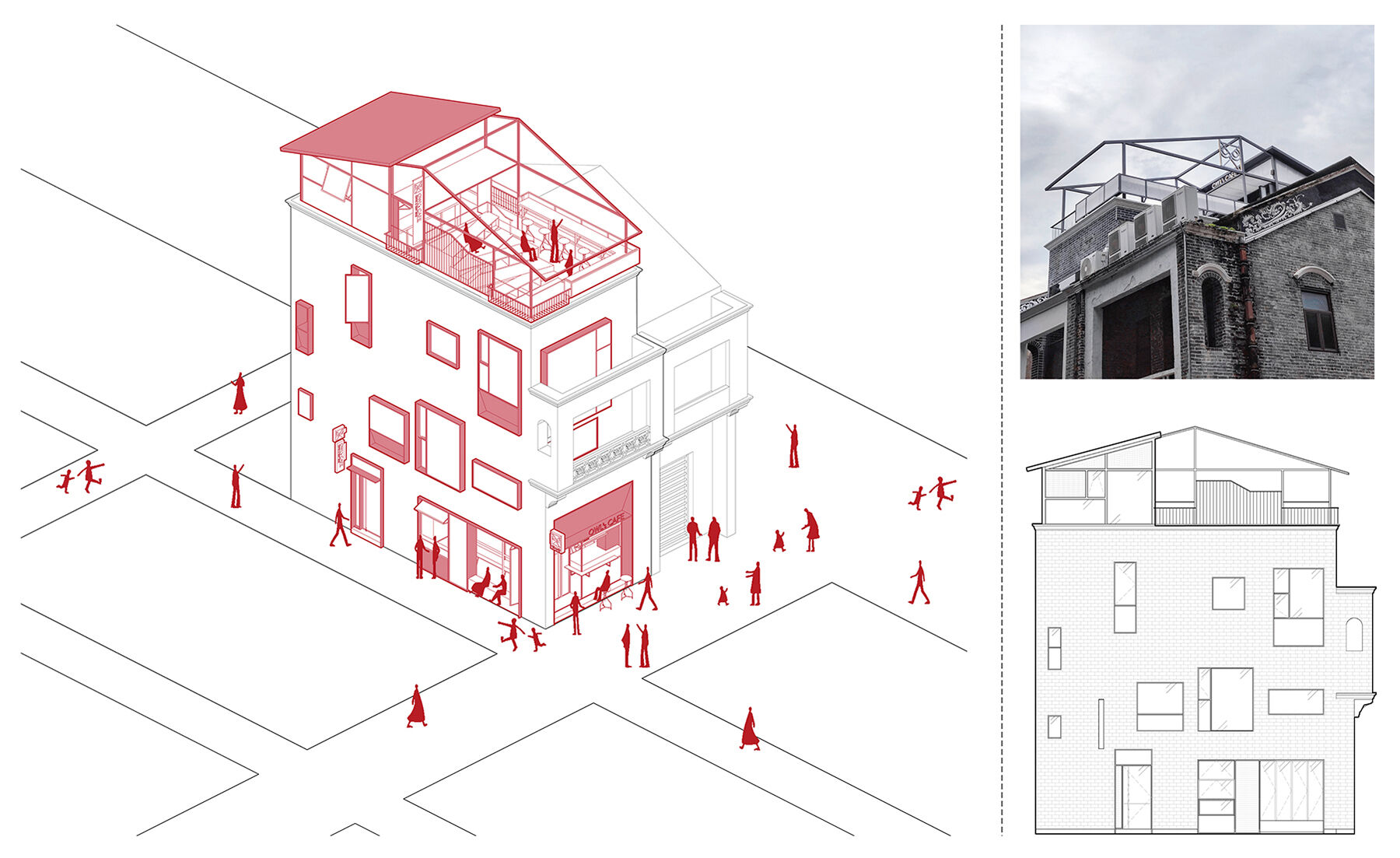 The plan chooses to continue the common architectural type found in Qimingli