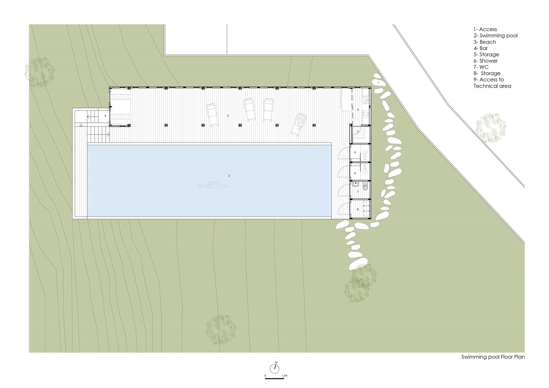 Swimming pool floor plan