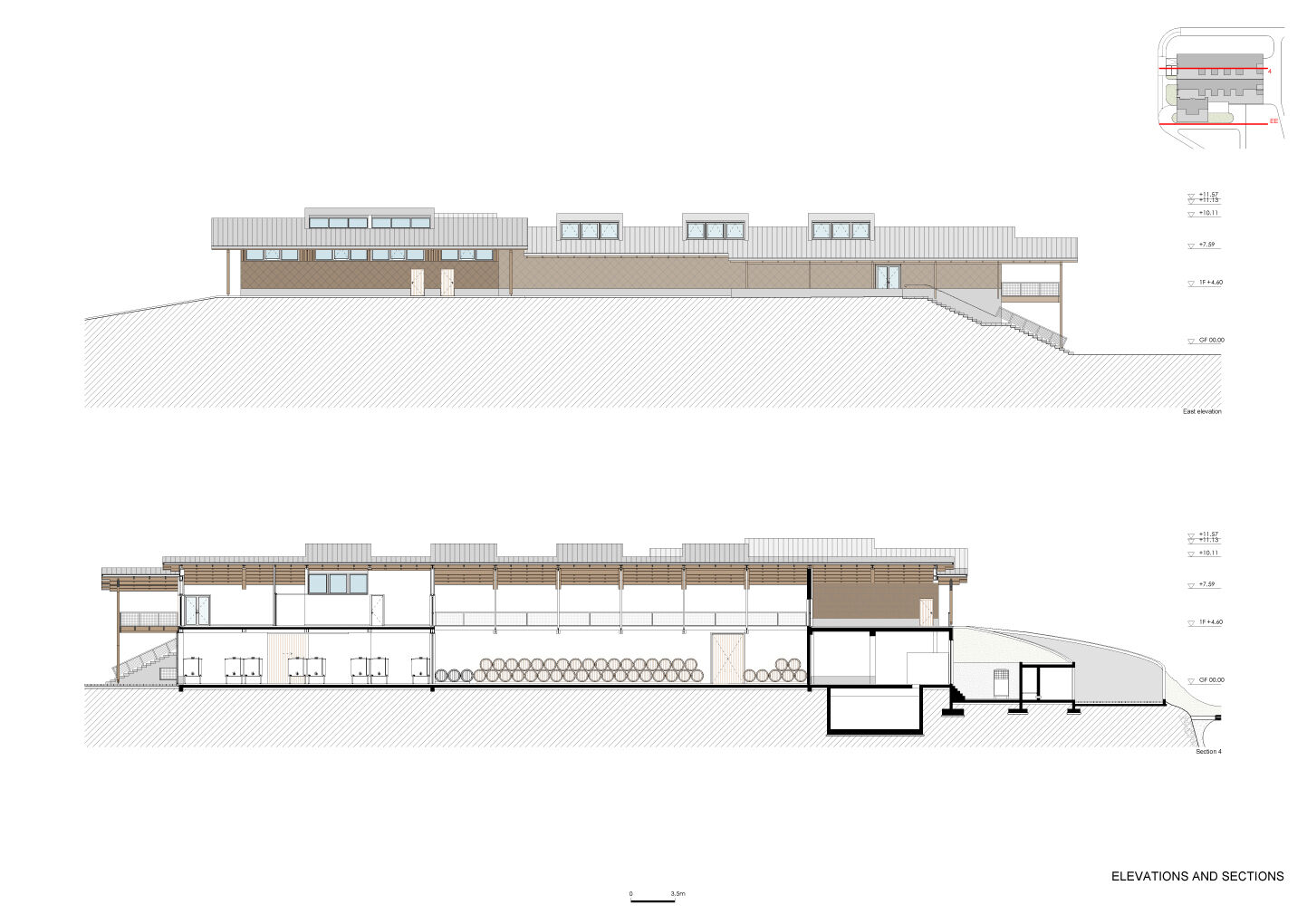 Elevations and sections