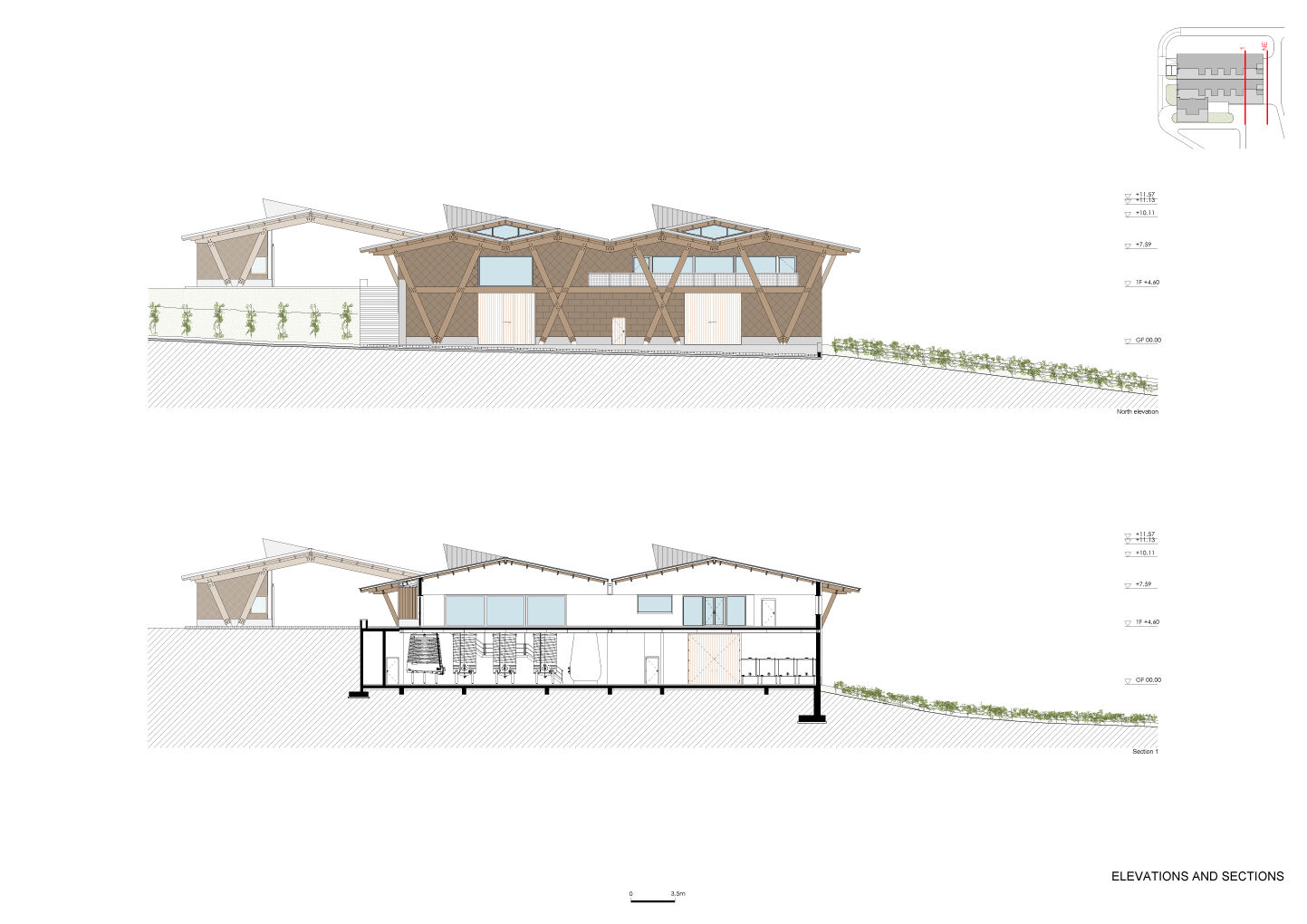 Elevations and sections