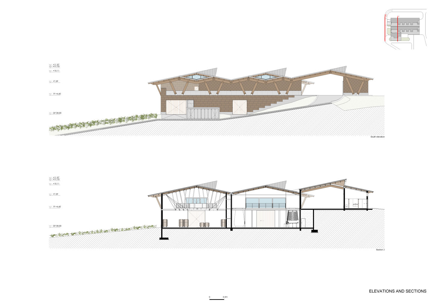 Elevations and sections