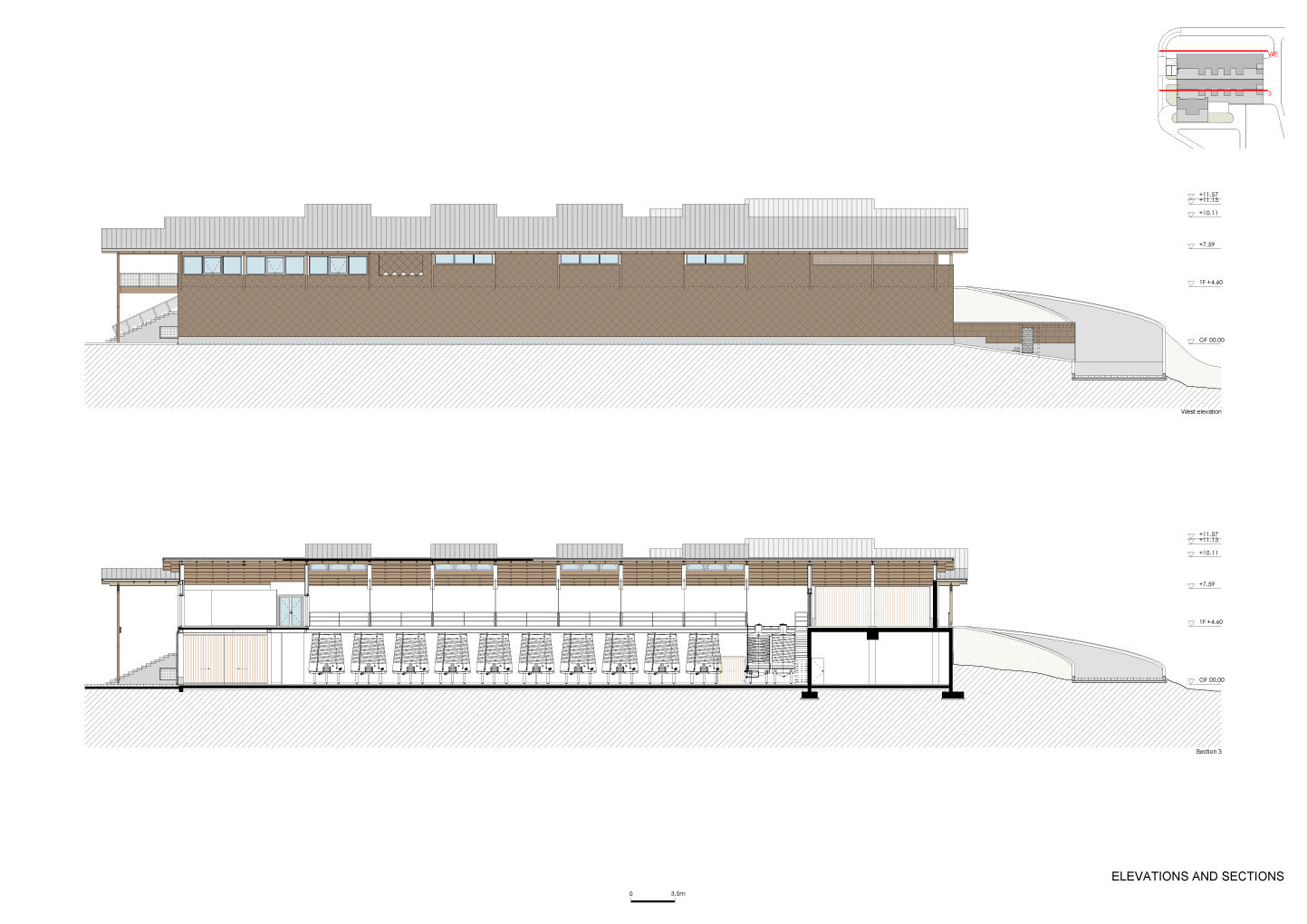Elevations and sections