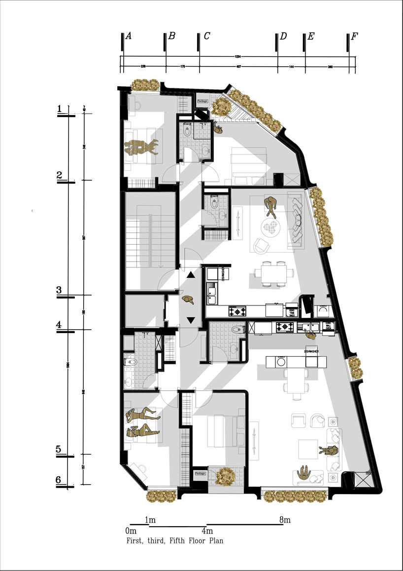 First, Third,Fifth Floor Plan
