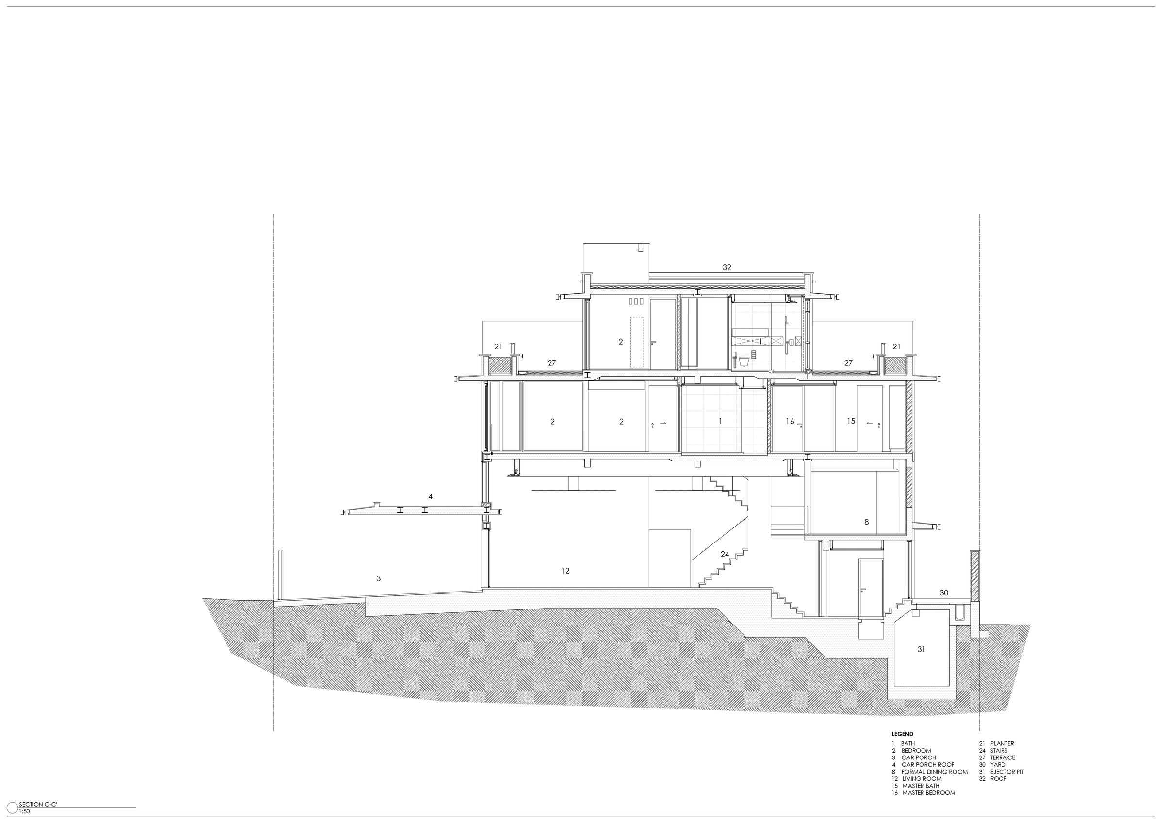 Section C-C'