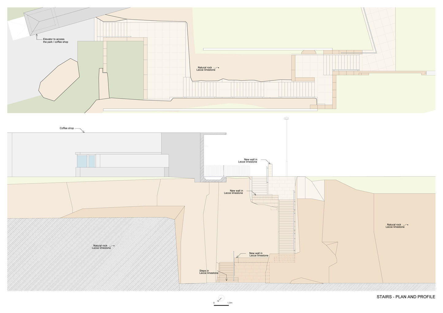 Stairs plan and profile