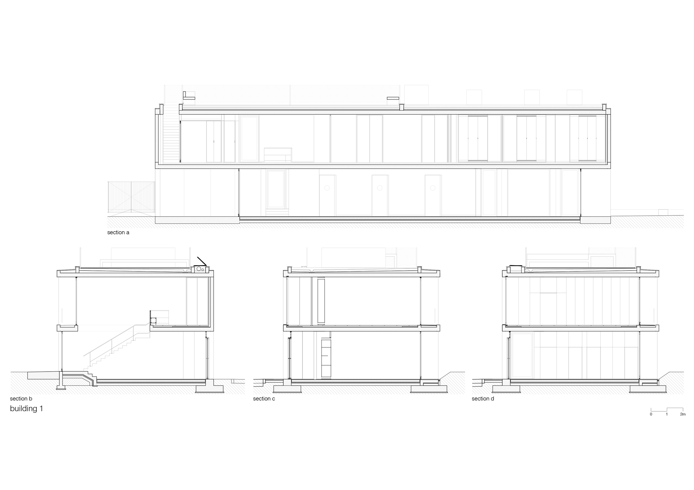 building 1 sections