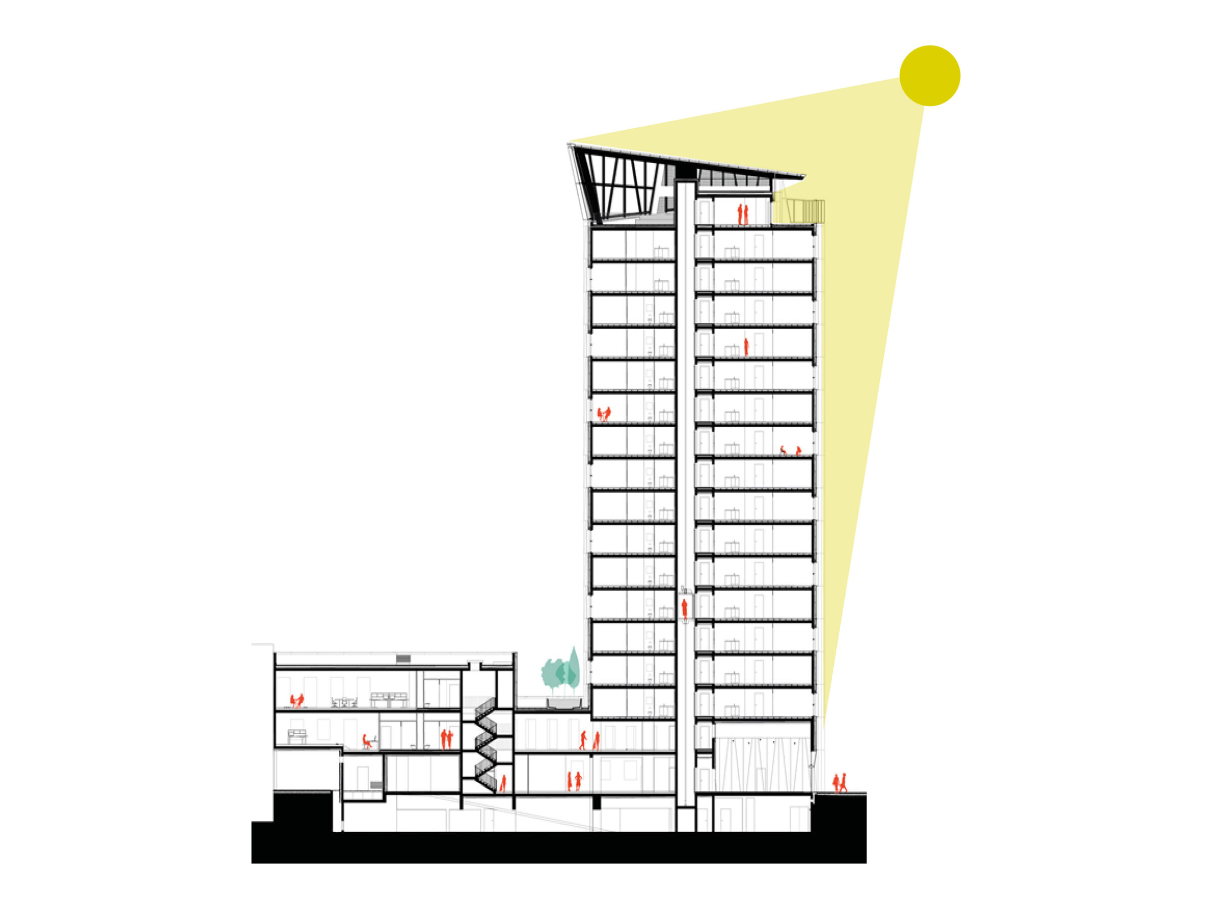 Arsenal Tower, longitudinal section