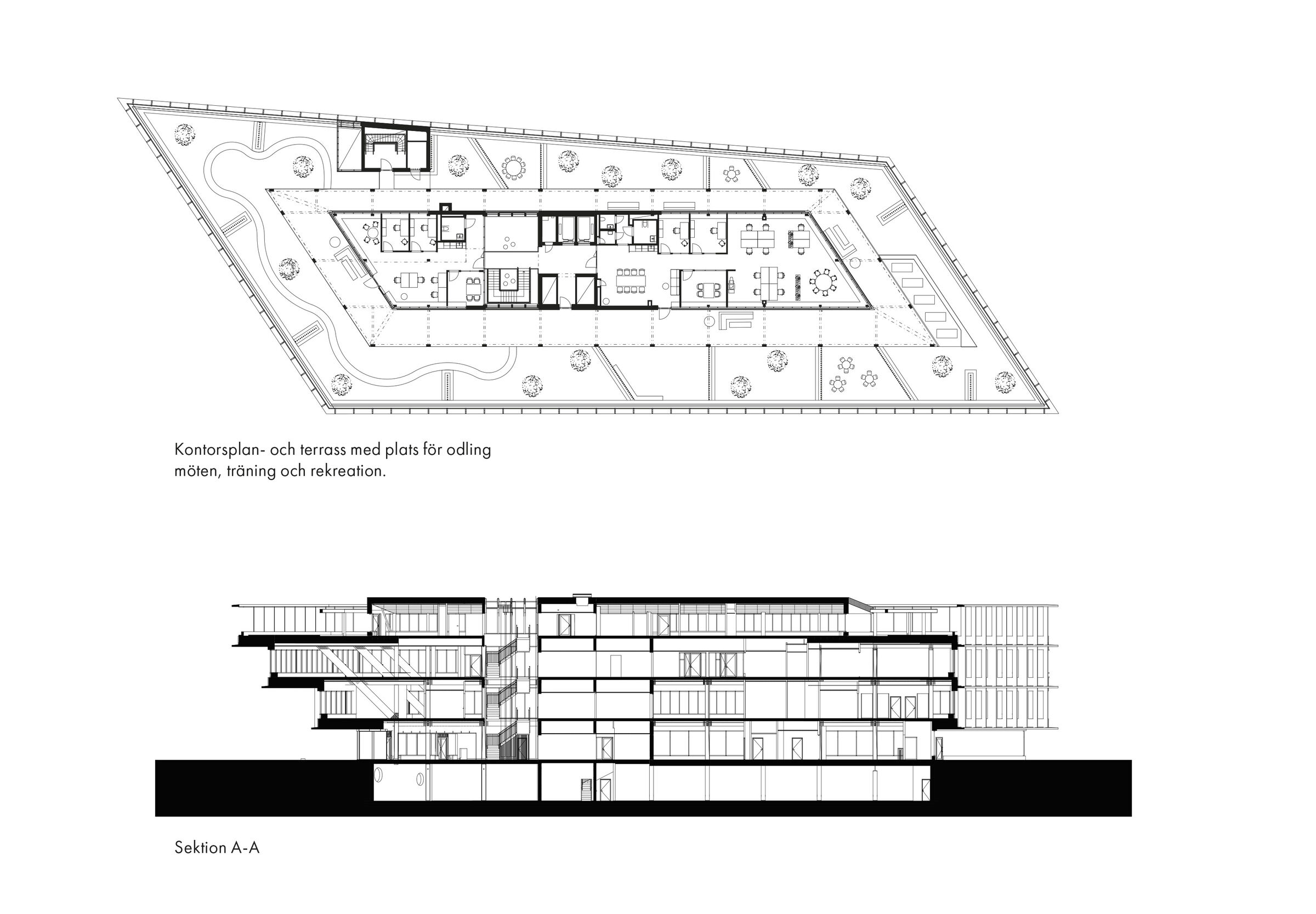 Roof leve, section