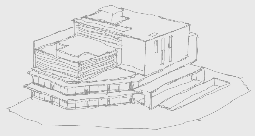View southeast at street - sketch