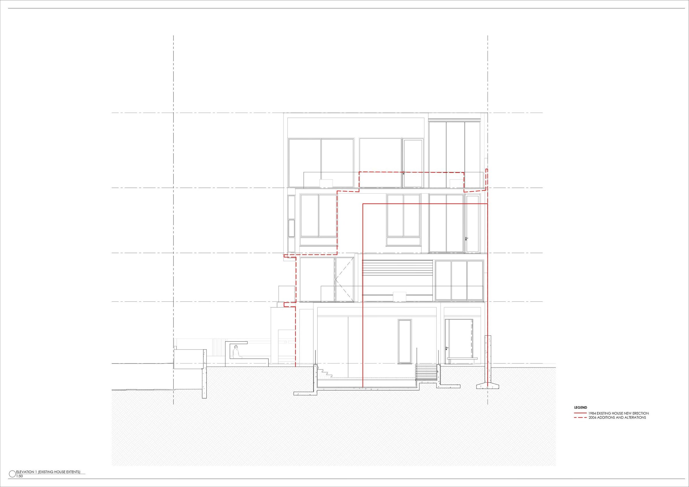 Elevation 1 - extent of additions