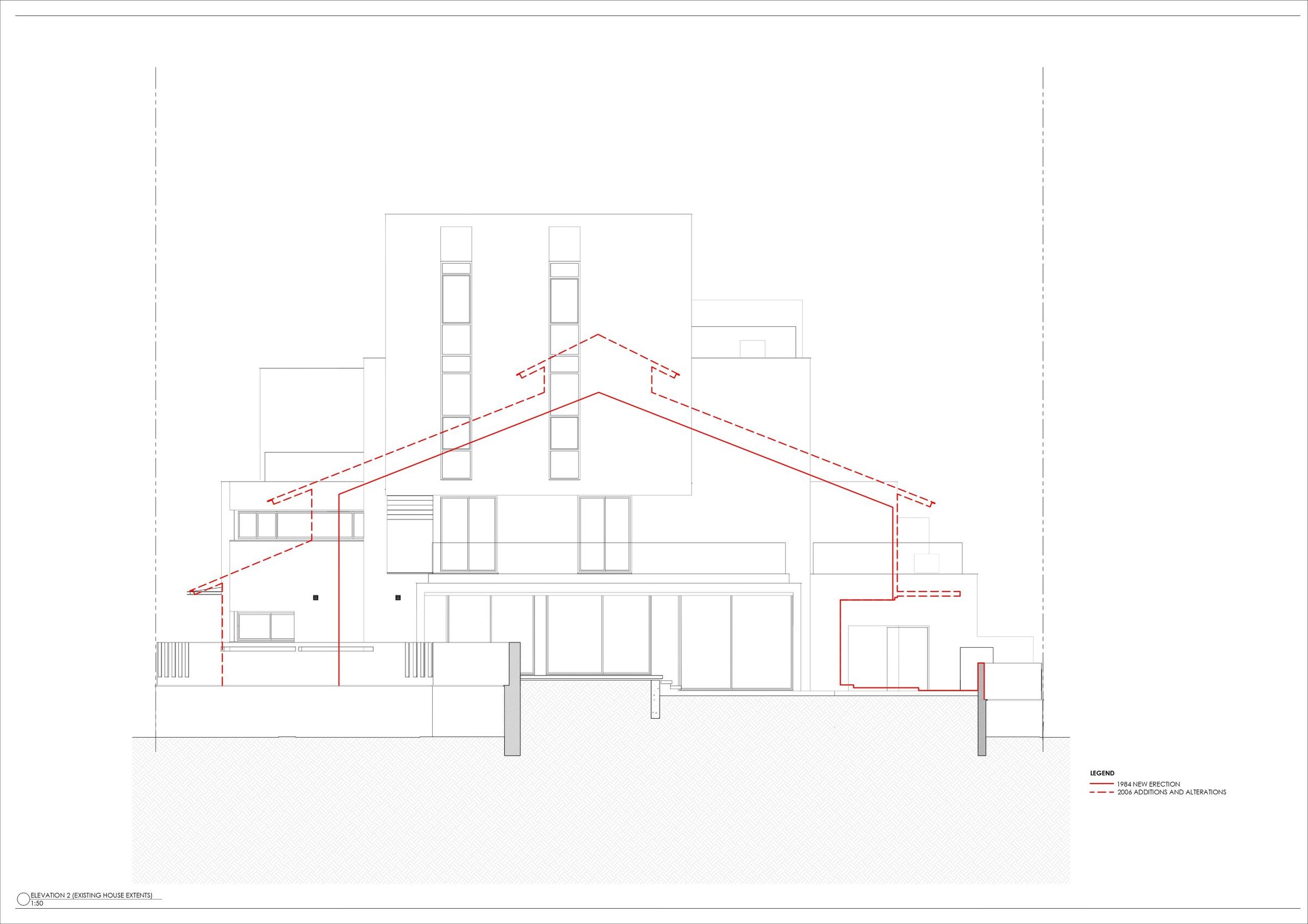 Elevation 2 - extent of additions