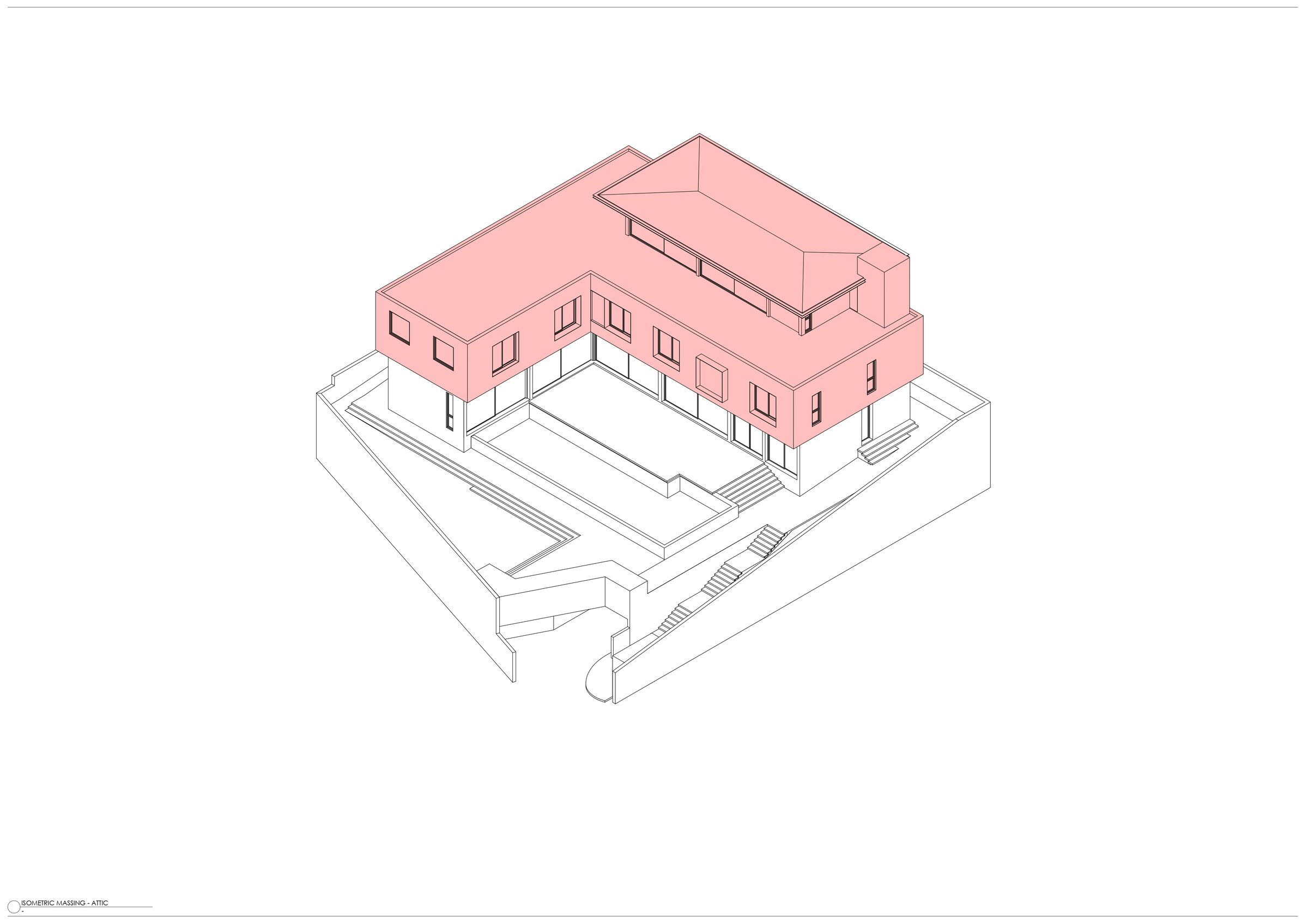 Isometric View southwest -Attic