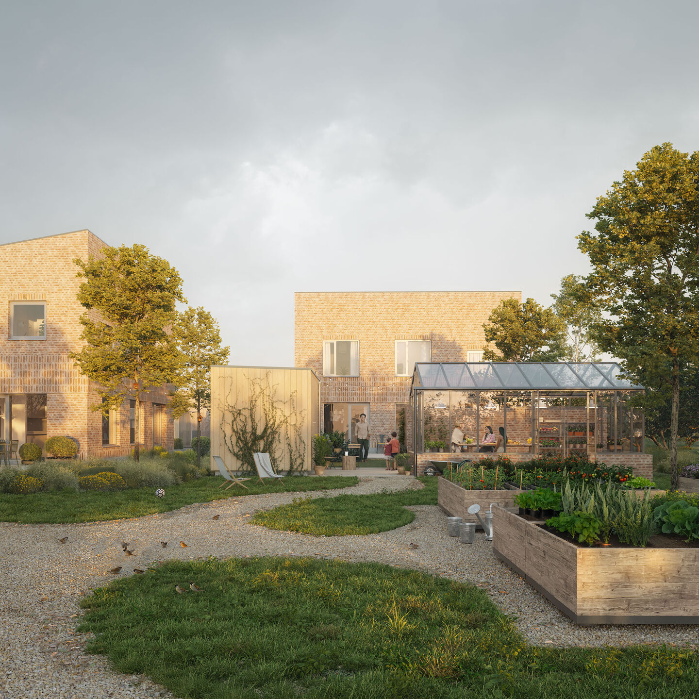 Shared courtyard.