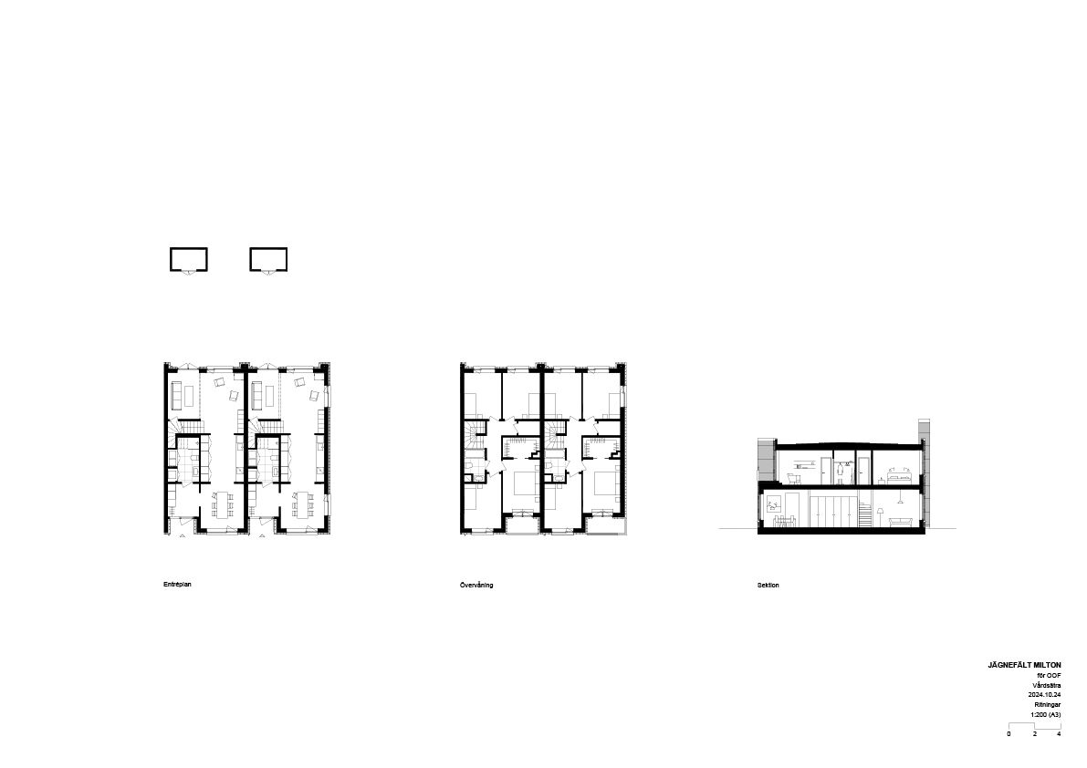 Plans and section, furnished