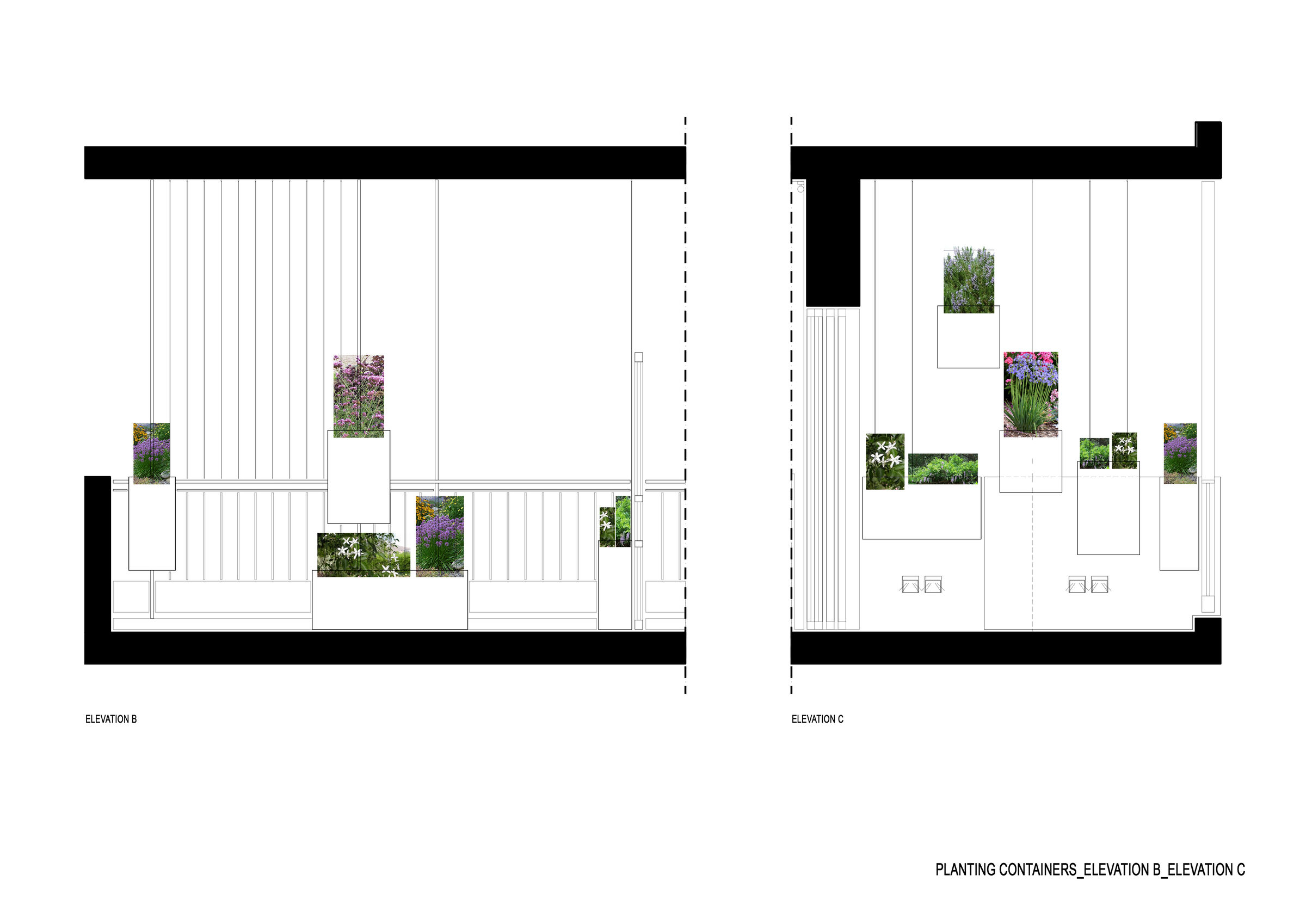 Greenery boxes elevations