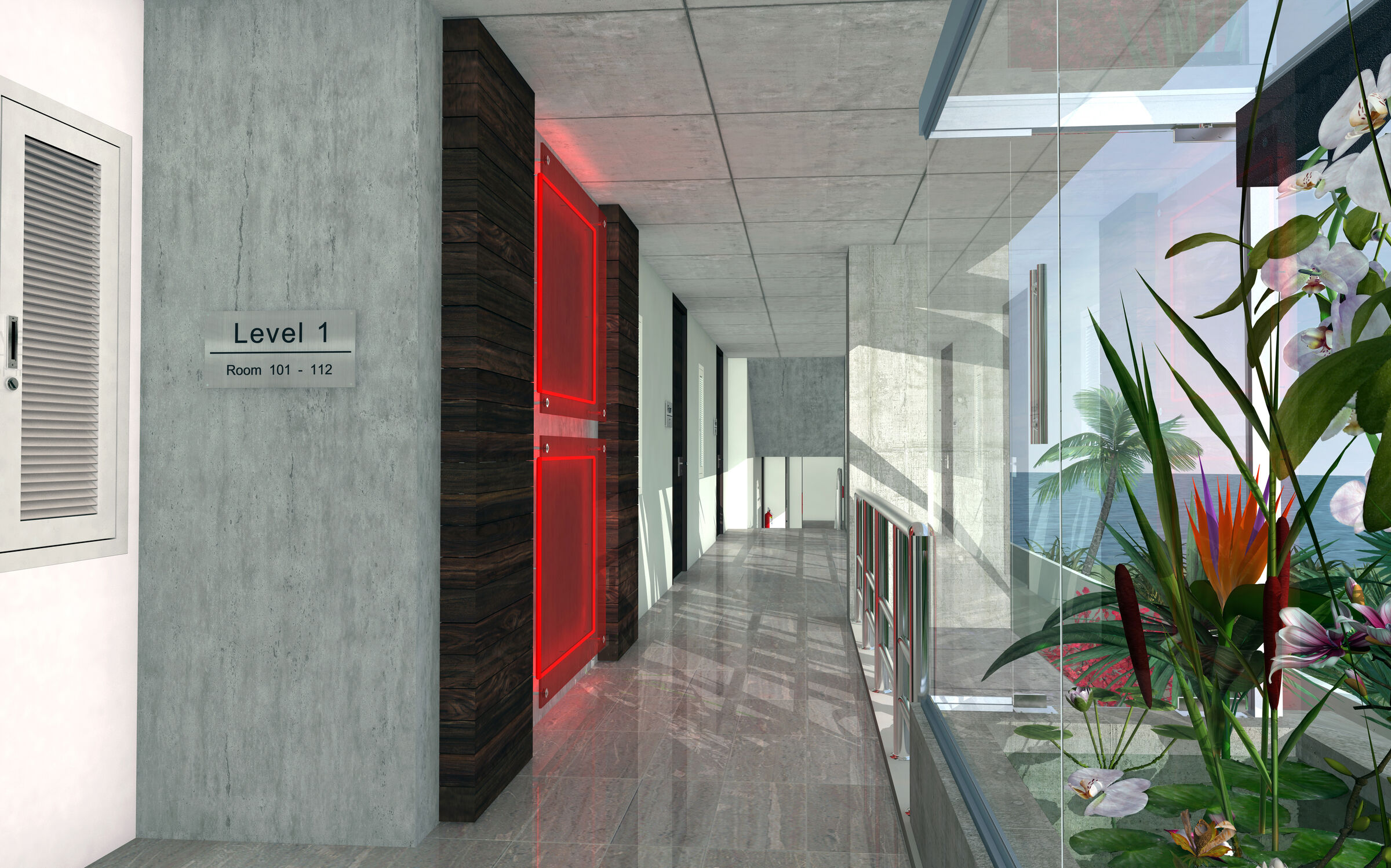 Walkway To Apartments