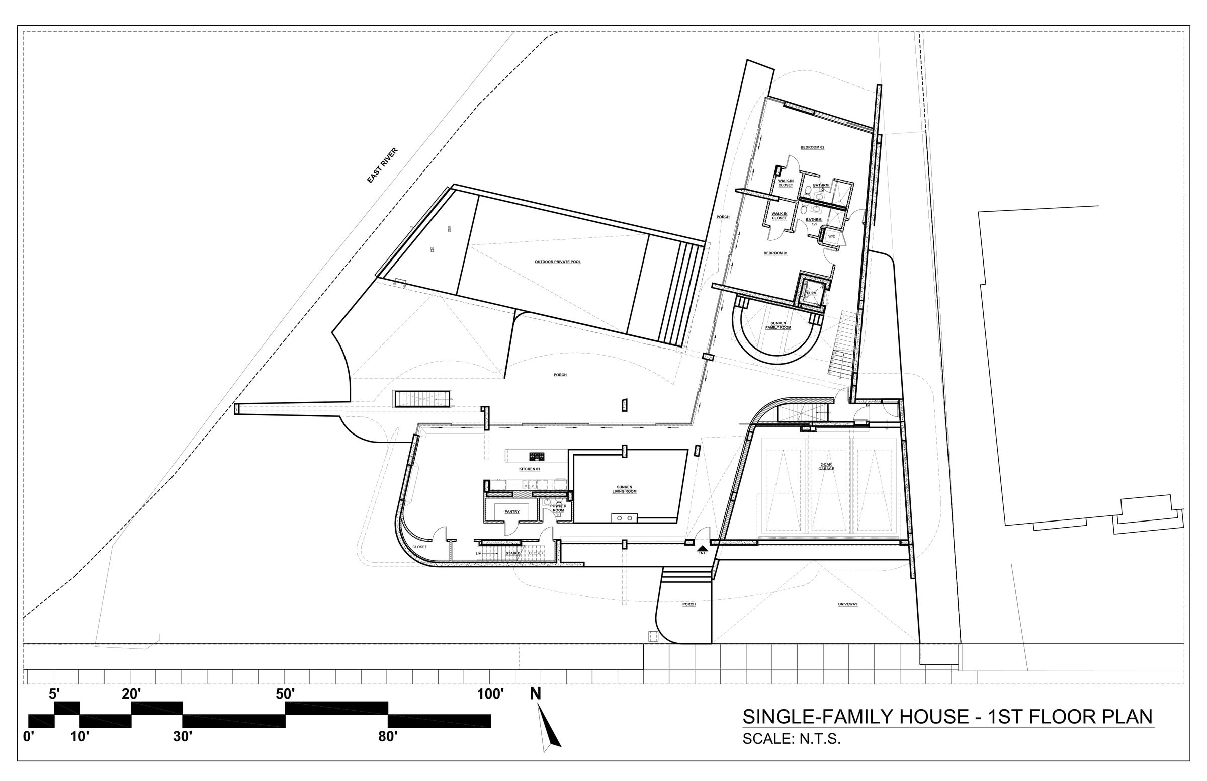 bluarch_The Liminal House_1st floor plan