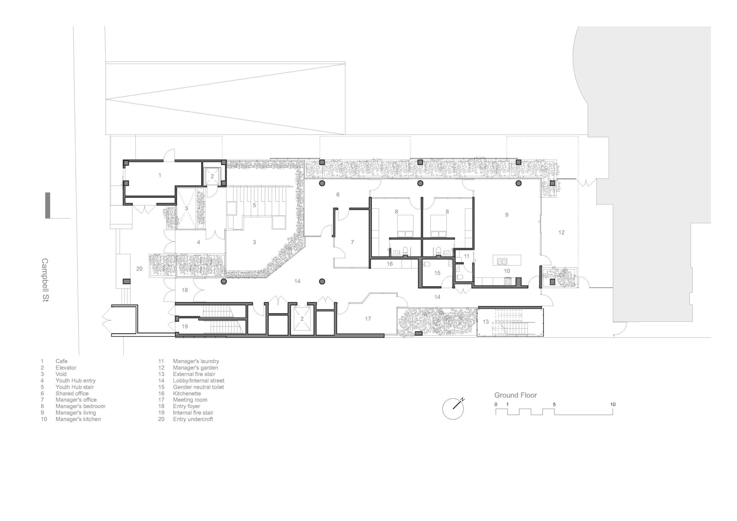 Youth2Independence (Y2I) CampbellStreet_LIMINALArchitcture_GroundFloorPlan