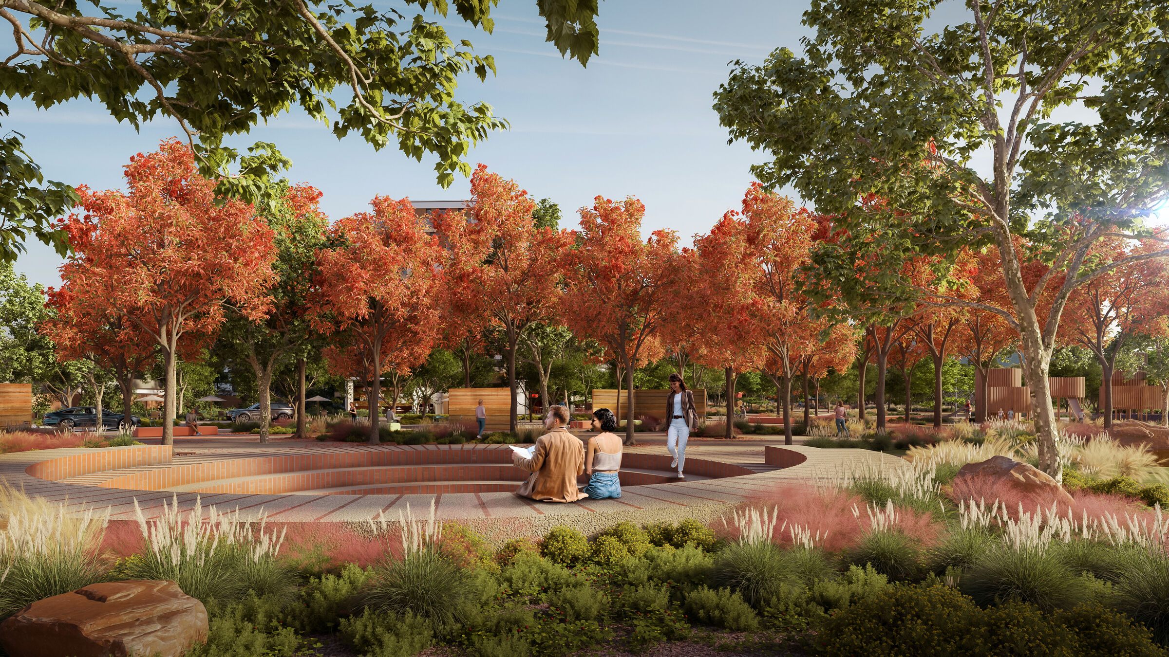 AMPHITHEATER, PLAYGROUND AND ART AREA