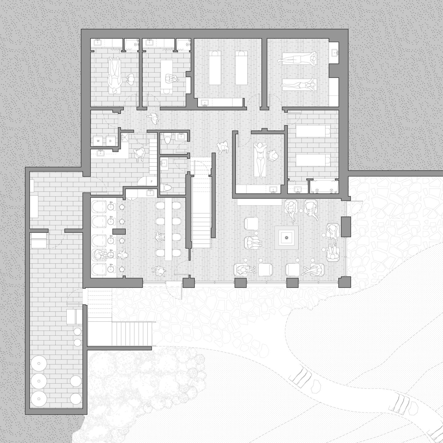 Bottom floor plan - spa