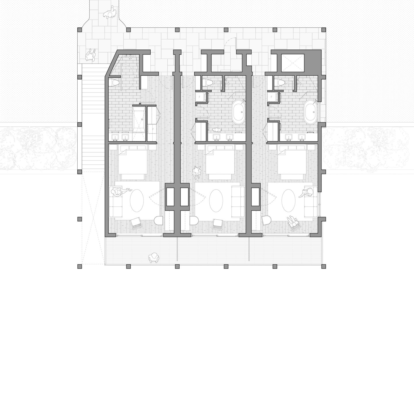 Top floor plan - suites