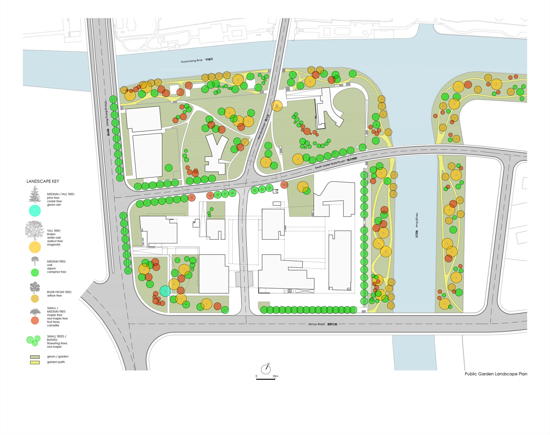 Public garden landscape plan